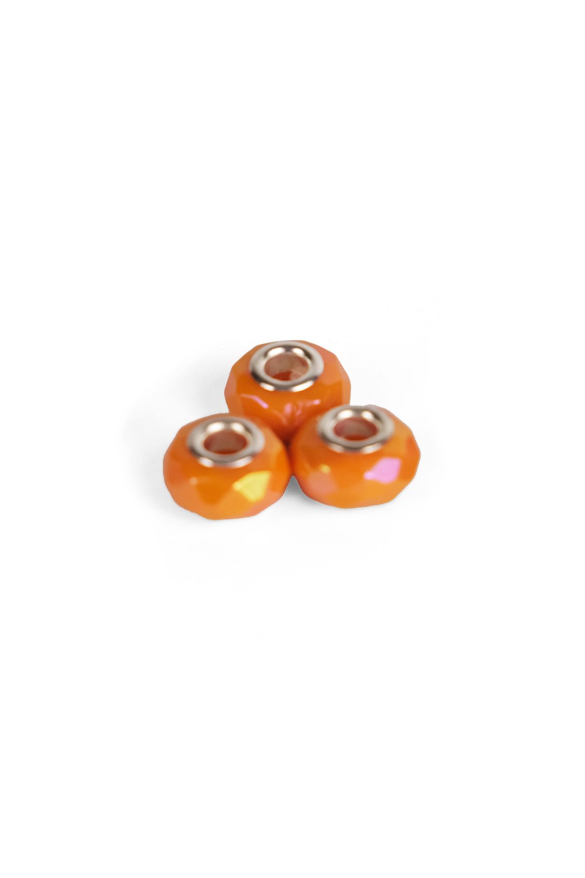 Prestij Boncuk Fasetli Turuncu Boncuklu Charm 12 mm 3 Adet