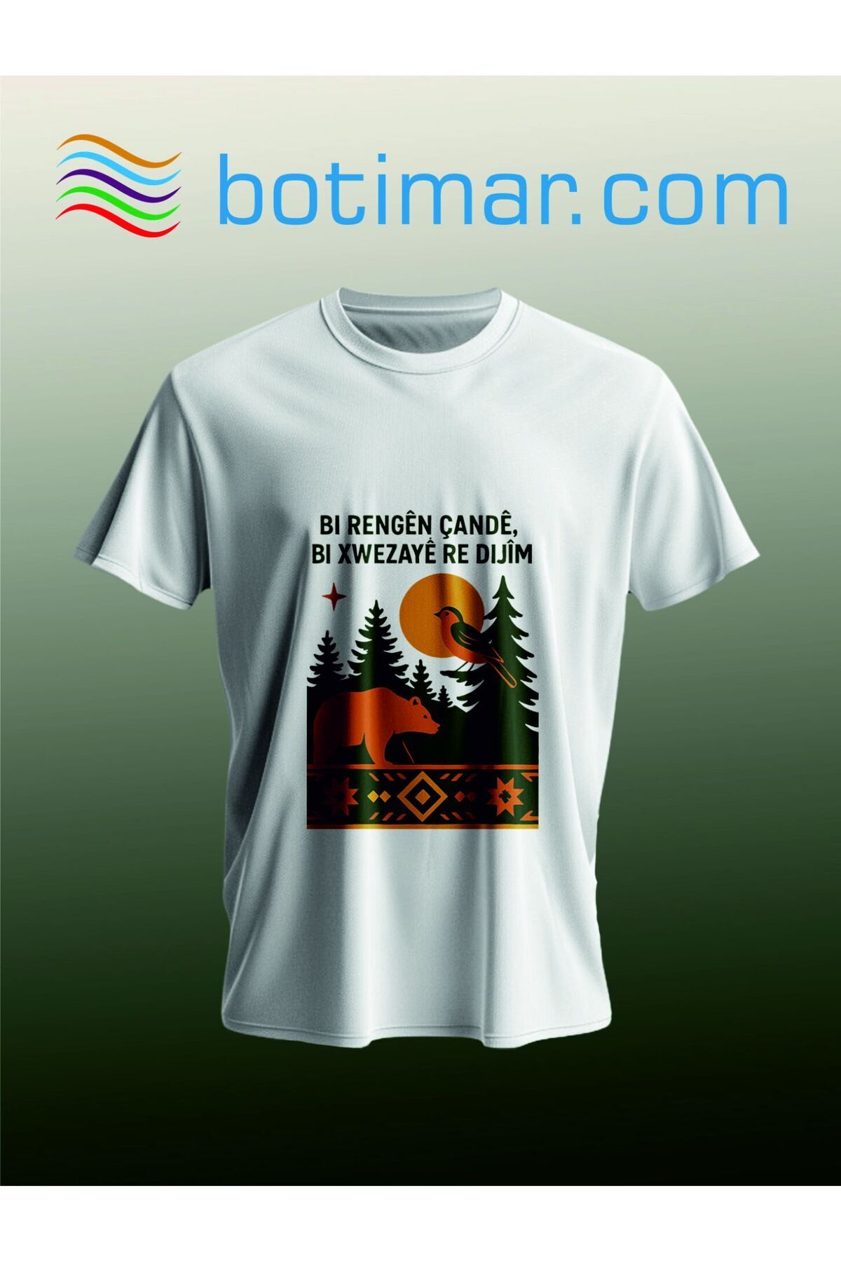 botimar KÜRTÇE BASKILI TASARIM T-SHIRT-xxl
