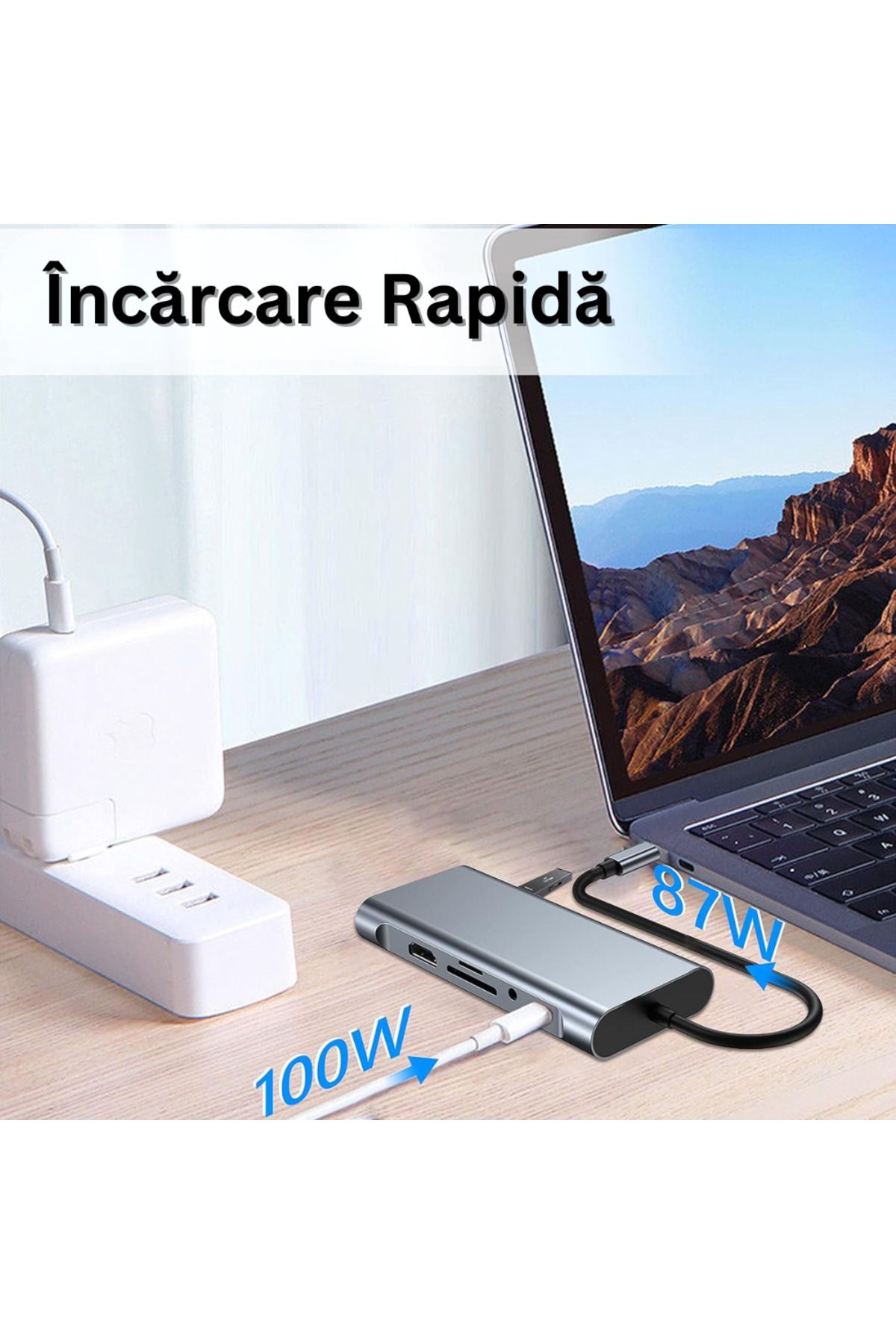 Velixo-11-in-1 USB-C Hub, 2xHDMI 4K, USB-A 3.1, USB-C, RJ45, SD/TF, 87W PD, Dock for Laptop/MacBook, Grey 4