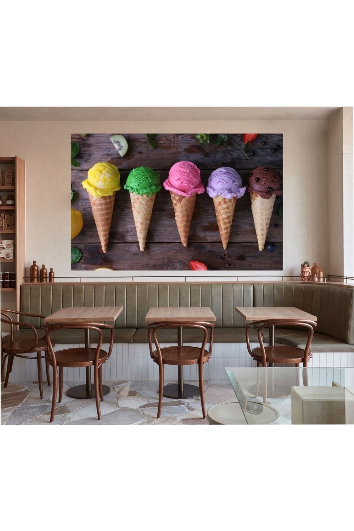 Şehzat Modern Külahta Dondurma ice cream Duvar Kanvas Tablosu Tablo Tabloları