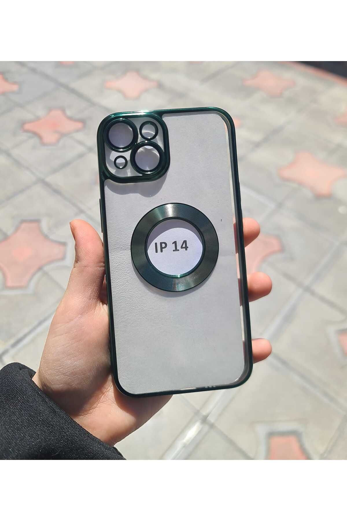 CEP-HANE Apple iPhone 14 Şeffaf Kamera Korumalı Logo Detaylı Premium Yanları Parlak Telefon Kılıfı