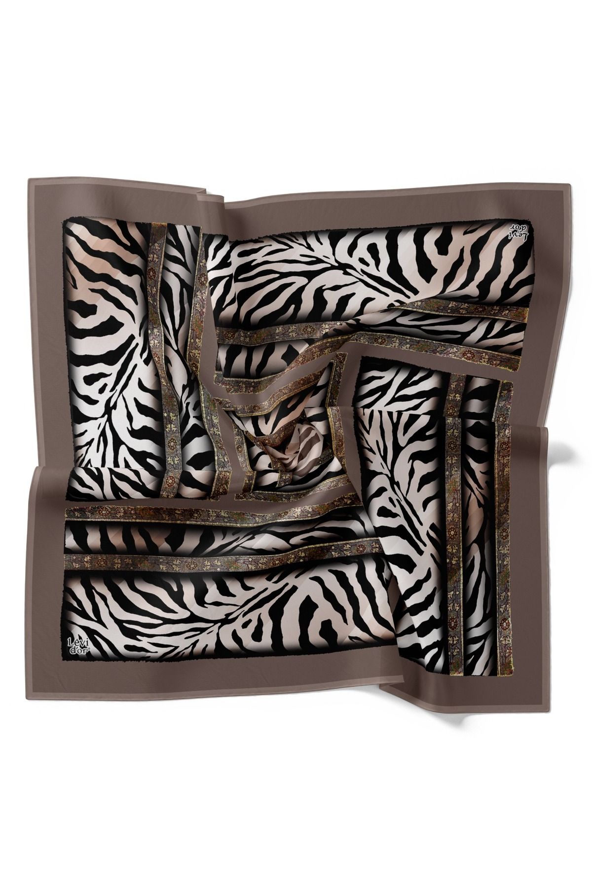Levidor-Ethnic Zebra Pattern Sparkling Crystal Scarf 1