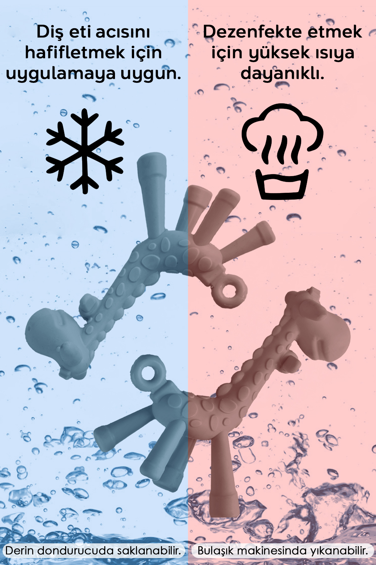 Meleni Baby 3'lü Silikon Diş Kaşıyıcı Set - Kaktüs Zürafa Figürlü Diş Kaşıyıcı Bebek Diş Kaşıma Emziği Yeşil fotoğrafı 2 (önizleme)