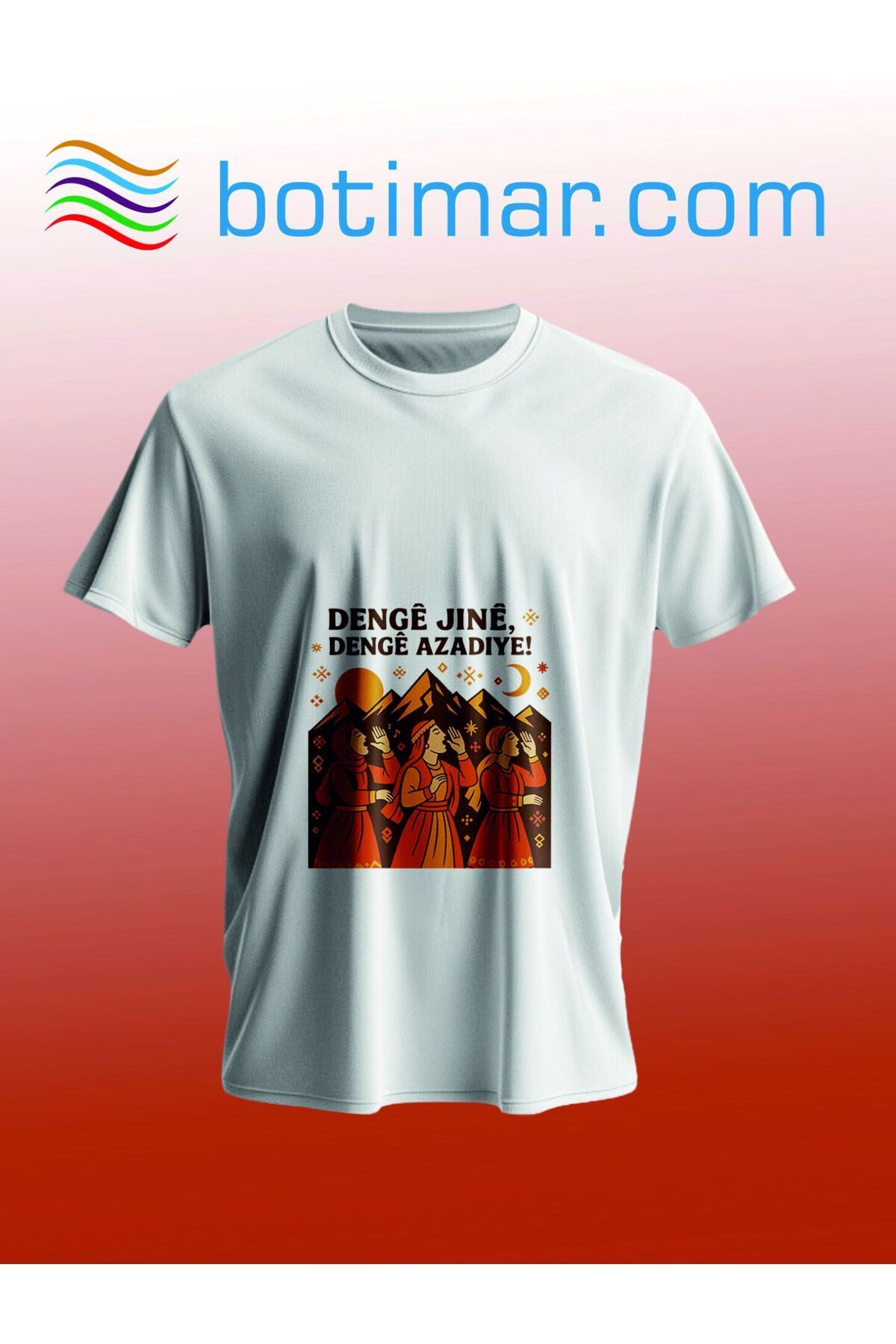 botimar KÜRTÇE TEMALI TASARIM T-SHIRT-s