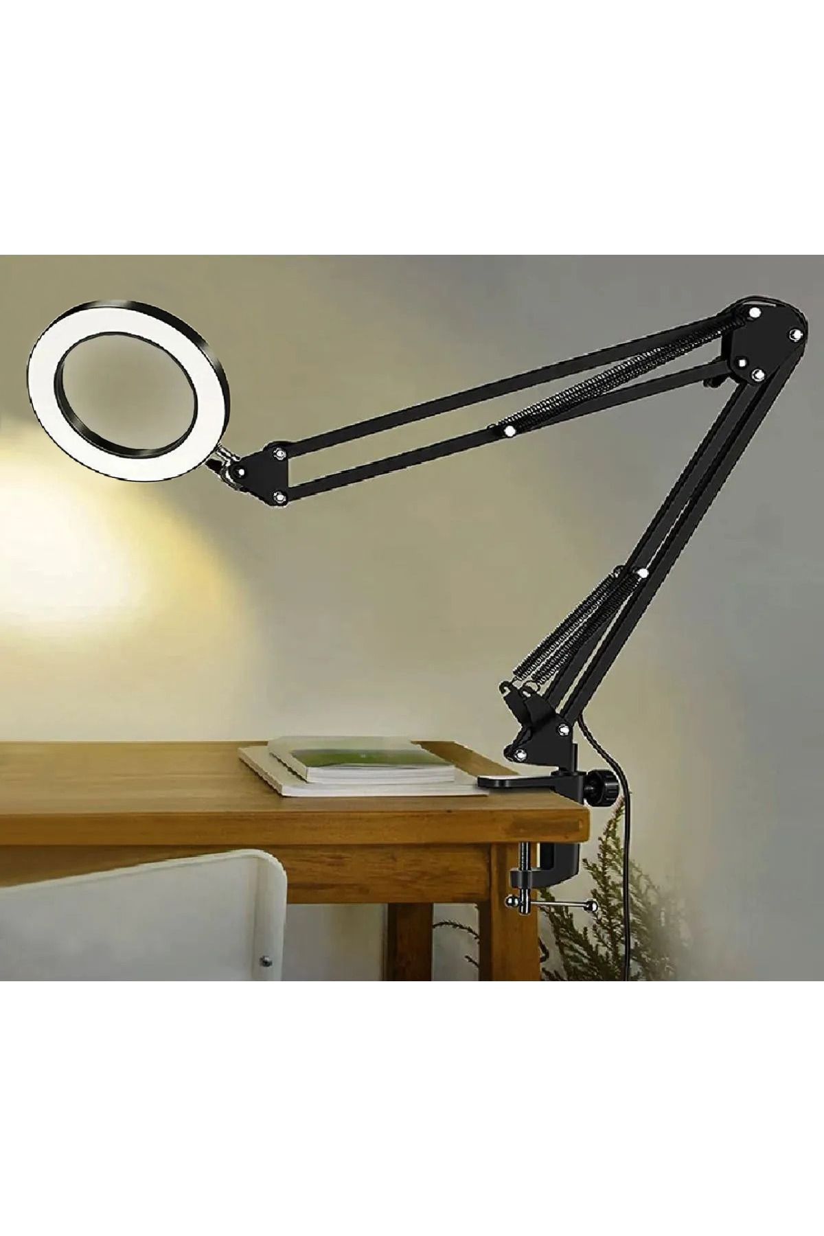 Coverzone Kıskaçlı Yuvarlak Işık 6.3 inç (16cm) Stüdyo Işık Youtuber Twich Kick Yayıncı Işığı NB35