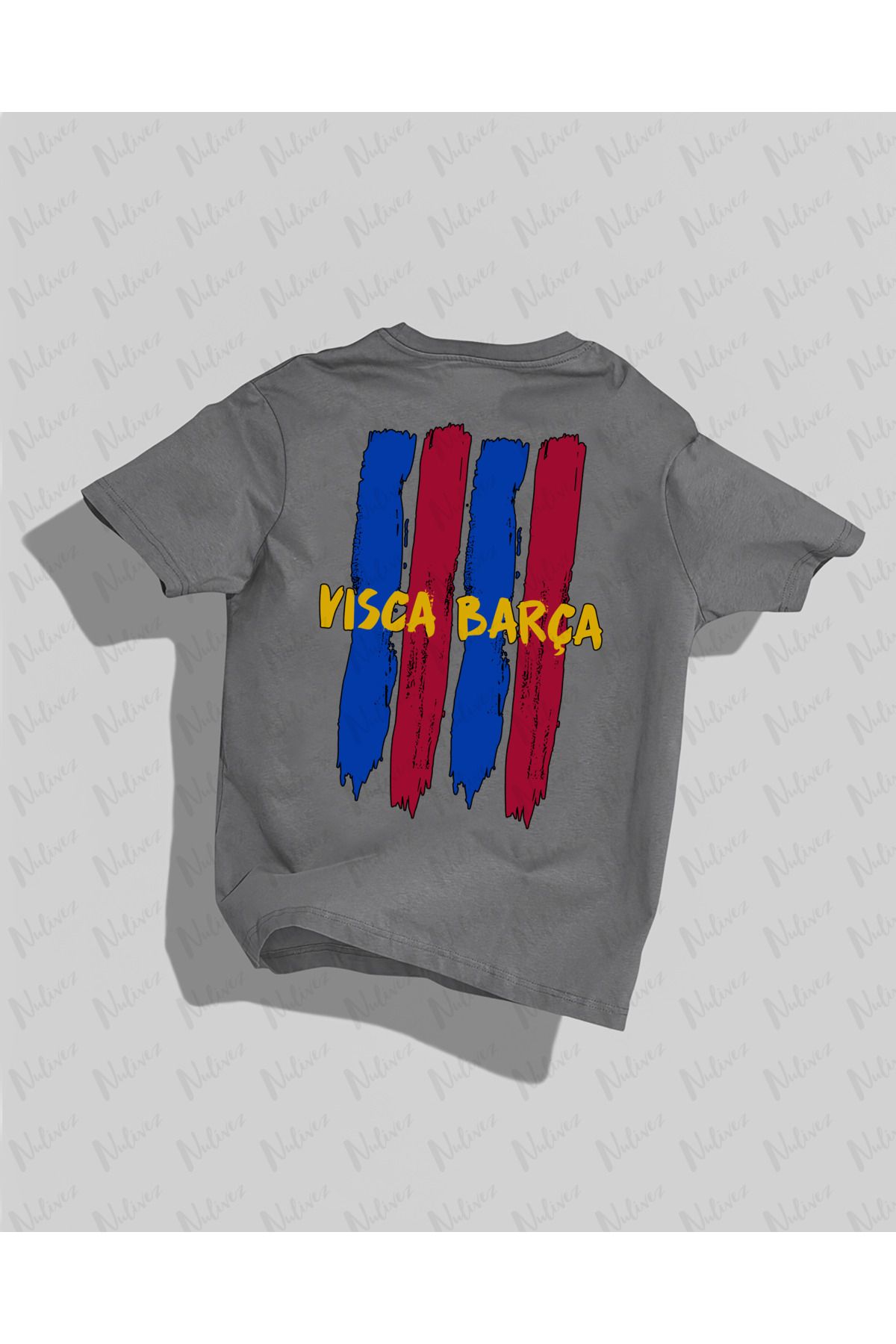 Nulivez Barcelona Tasarımı Baskılı Yüksek Kalite Kompakt Unisex Oversize T-Shirt