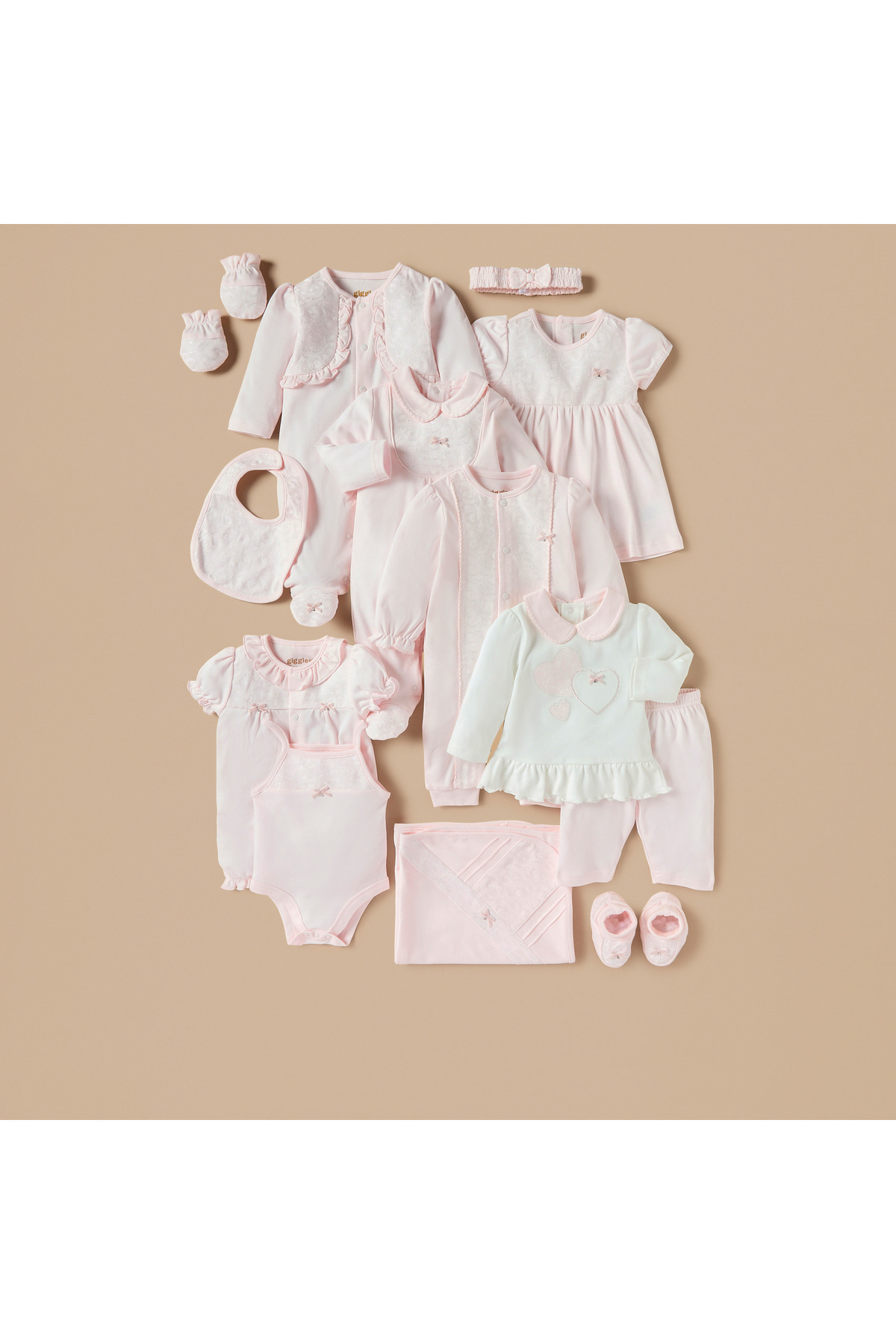 giggles-Embroidered Closed Foot Sleepsuit with Long Sleeves and Snap Button Closure 5