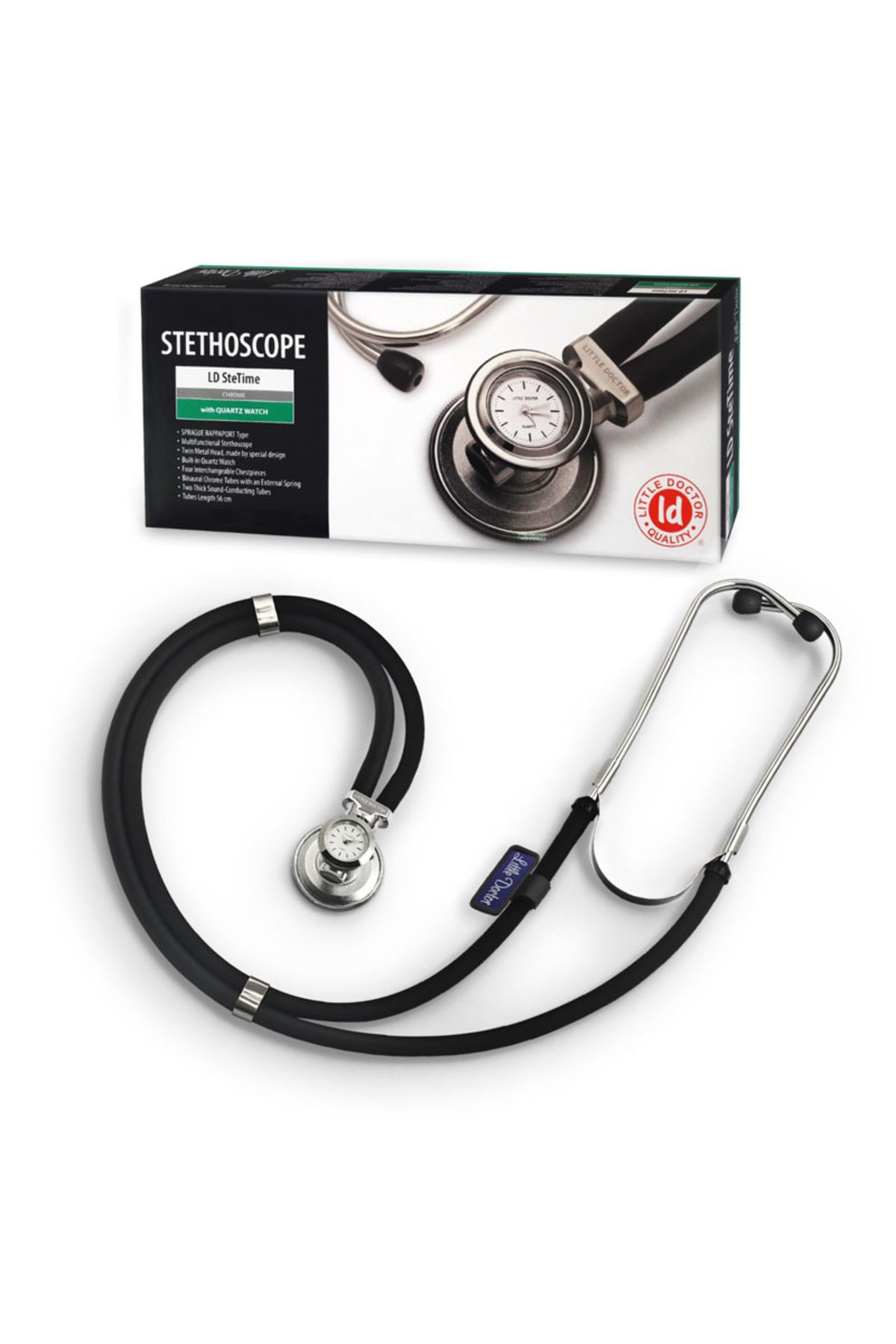 Little Doctor Stetoscop Little Doctor Ld Stetime Cu Ceas, 2 Tuburi, Lungime Tub 56cm - One Size