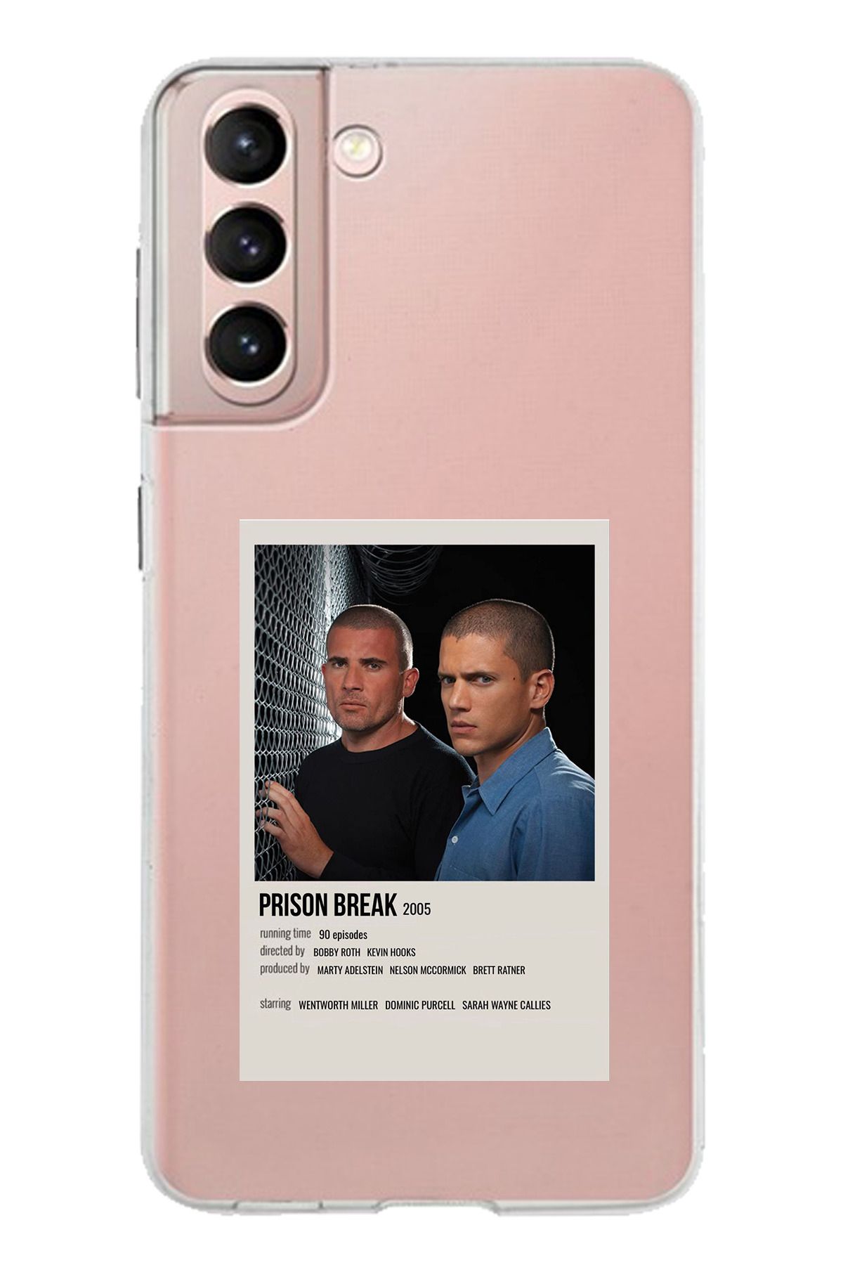 TechTree Samsung Galaxy S21 Uyumlu Prison Break Tasarımlı Şeffaf Silikon Kılıf