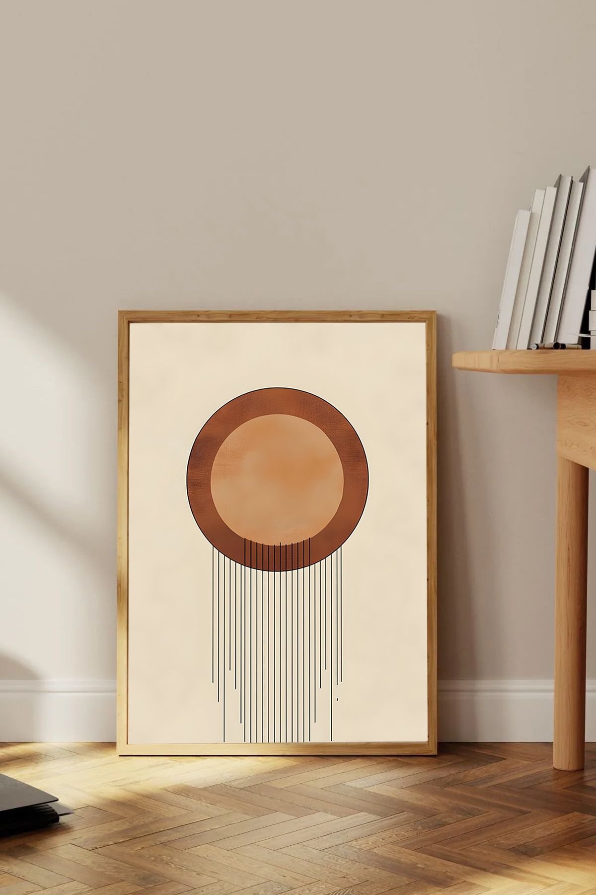 Dekorsiahome Tek Parça Ahşap Çerçeveli Oturma Odası Salon Mutfak Tablo TK0366