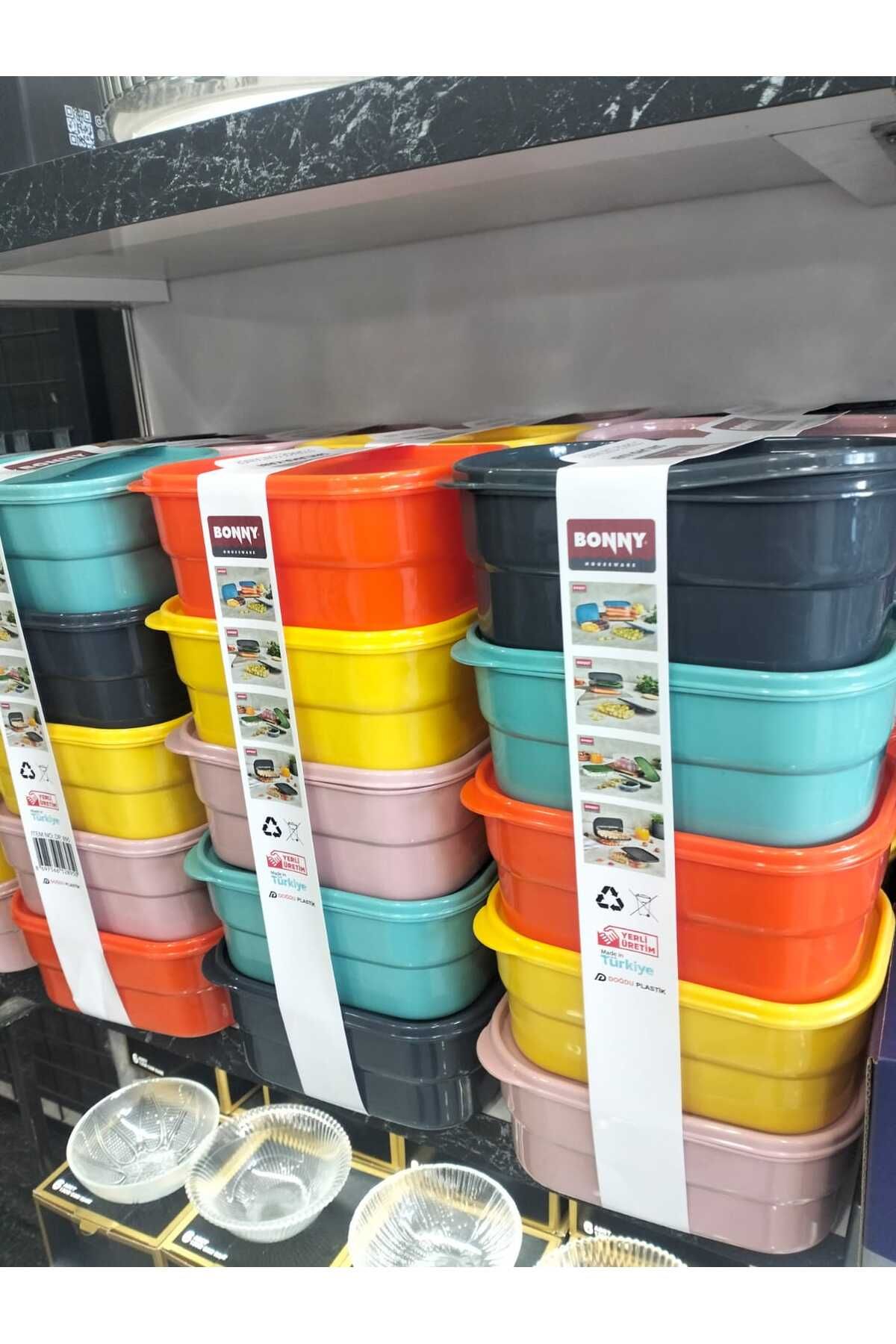 kurt41 lüx 6 Lı Çok Amaçlı Erzak Saklama Kutusu Kabı Seti Dolap Içi Düzenleyici Organizer 1,5 L