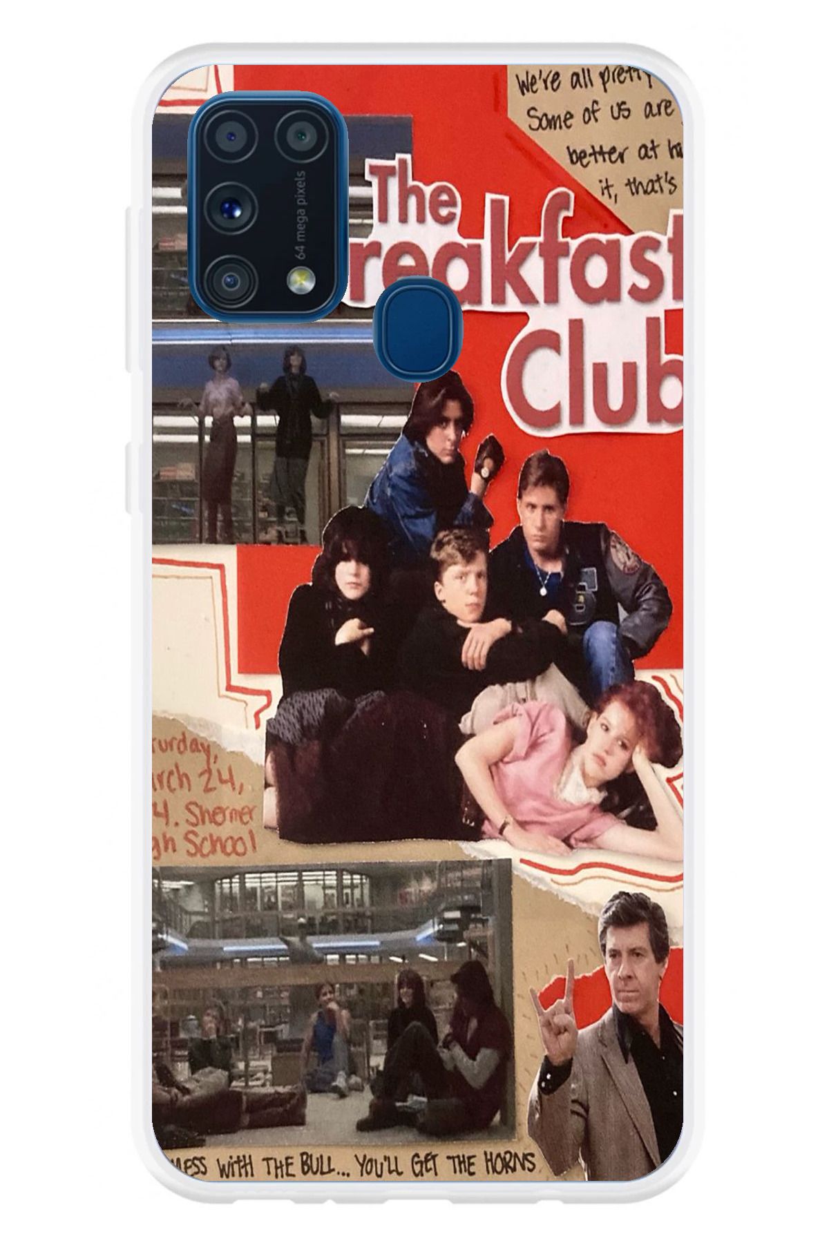 TechTree Samsung Galaxy M31 Uyumlu Kahvaltı Kulübü - The Breakfast Club Tasarımlı Şeffaf Silikon Kılıf