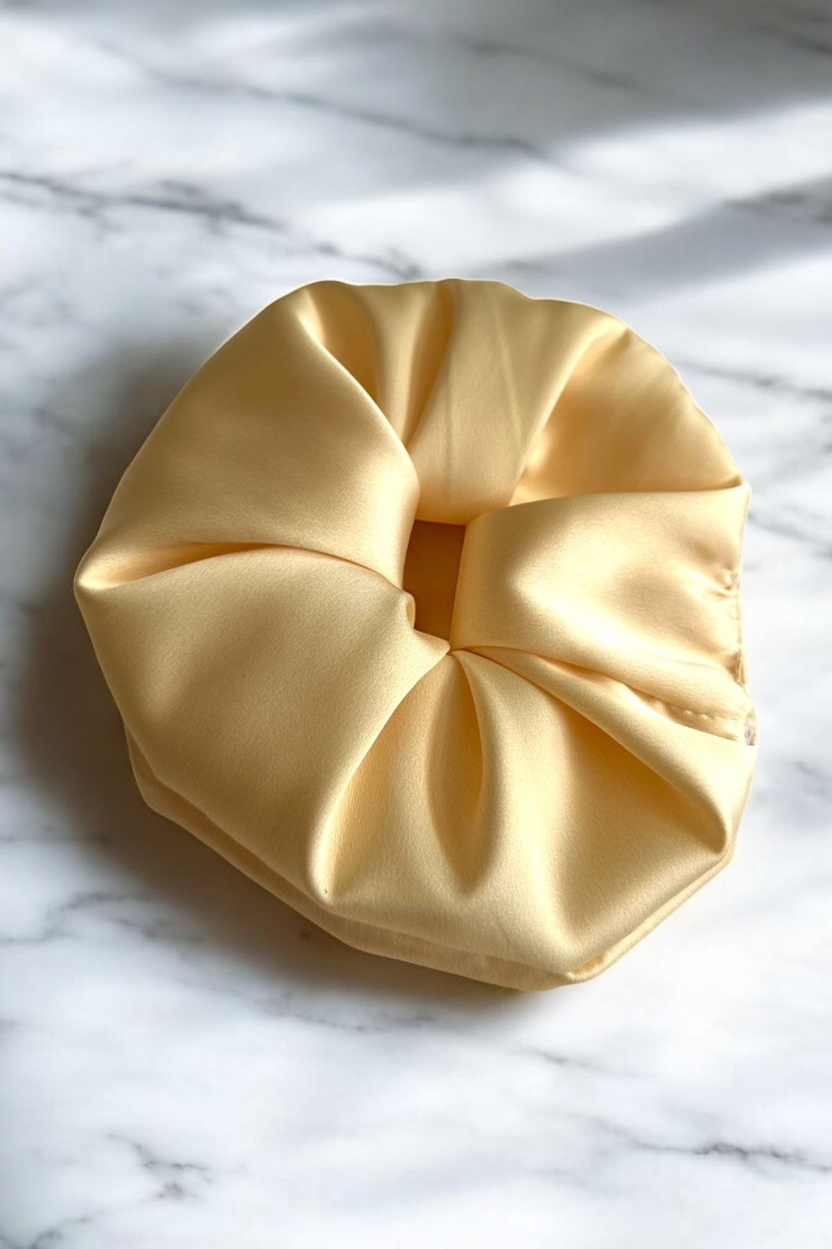 pistore Butter Yellow Saten Lastik Saç Tokası
