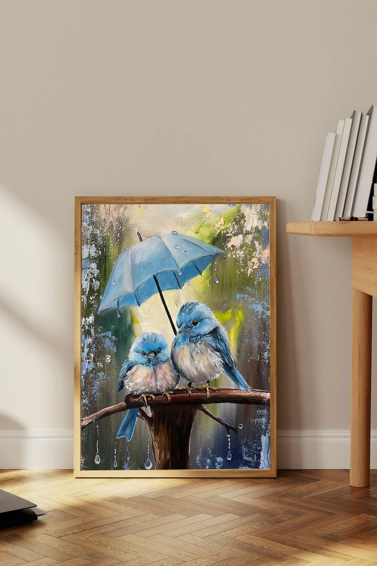 Dekorsiahome Tek Parça Ahşap Çerçeveli Oturma Odası Salon Mutfak Tablo TK0374