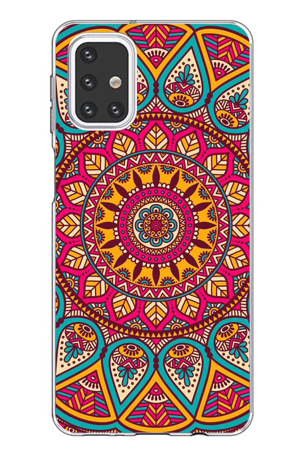 TechTree Samsung Galaxy M31S Uyumlu Mandala Şeffaf Silikon Kılıf