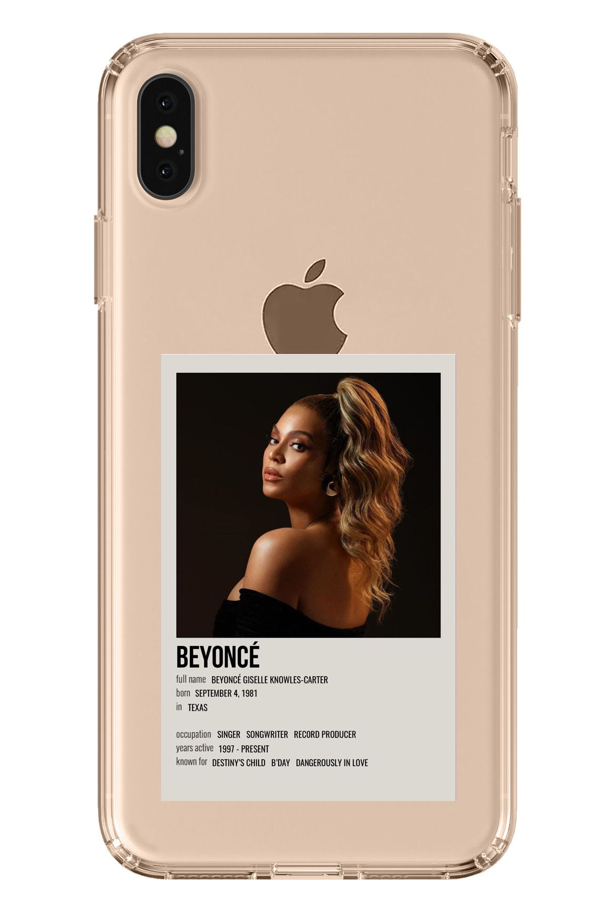 TechTree iPhone XS MAX Uyumlu Beyonce Poster Şeffaf Silikon Kılıf