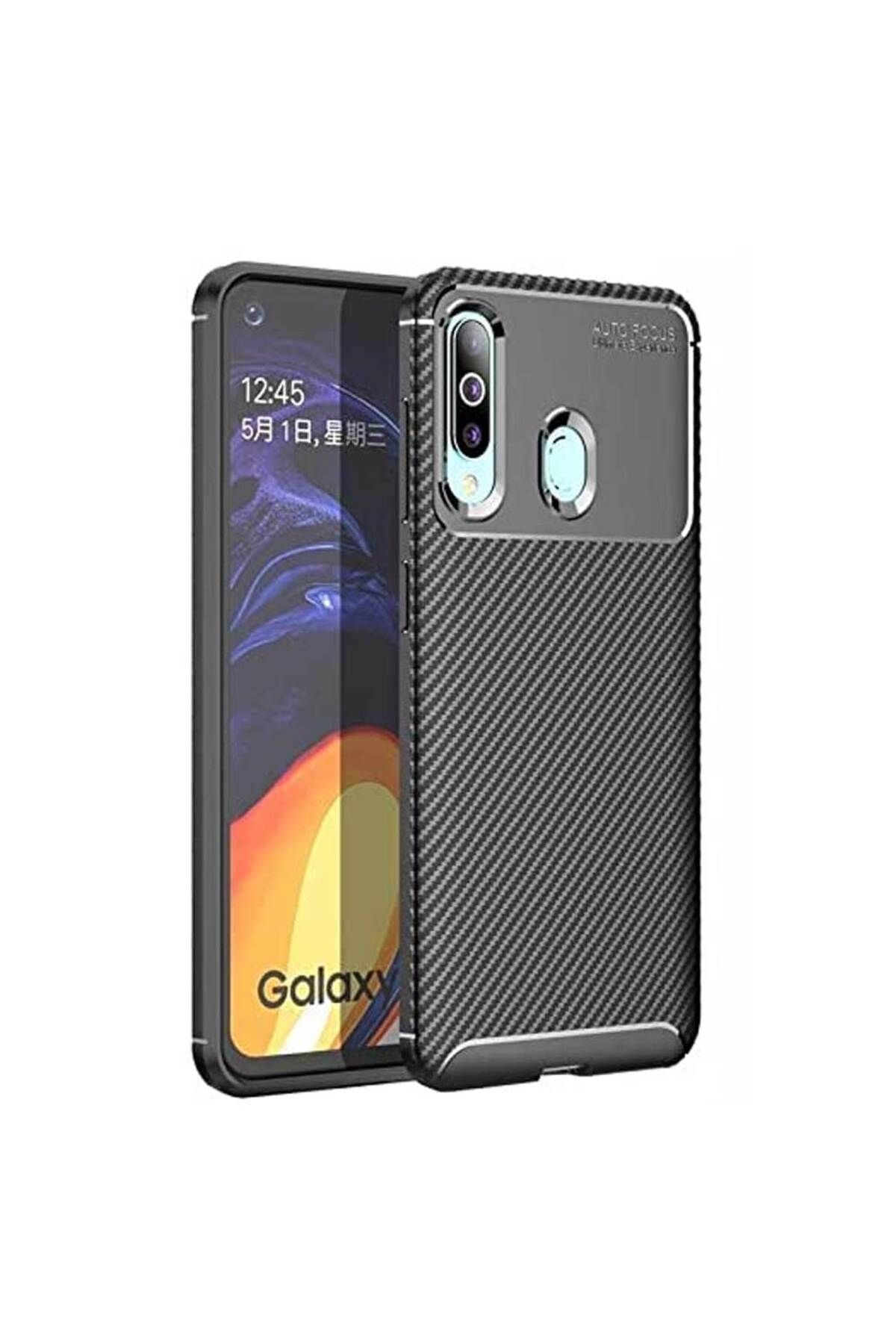Smart Tech Samsung Galaxy M40 Uyumlu Karbon Desenli Negro Silikon Kılıf