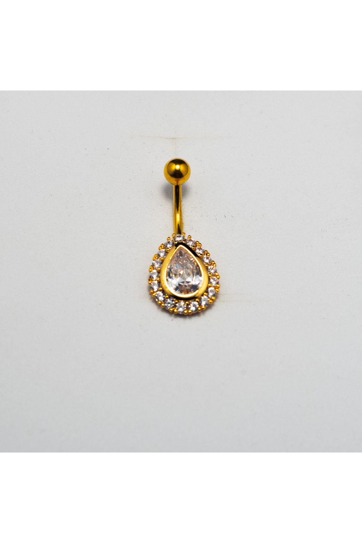 Piercing by Sever DAMLA TAŞ ŞIK MODEL CERRAHİ ÇELİK GÖBEK BELLY PIERCING… ALTIN/GOLD RENKLİ ve ŞEFFAF TAŞLI.