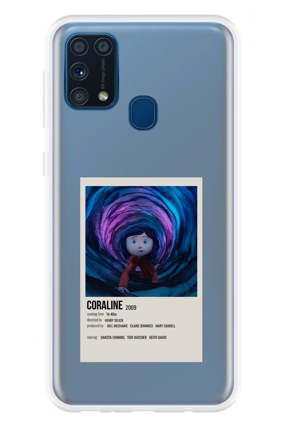 TechTree Samsung Galaxy M31 Uyumlu Coraline - Koralin ve Gizli Dünya Tasarımlı Şeffaf Silikon Kılıf