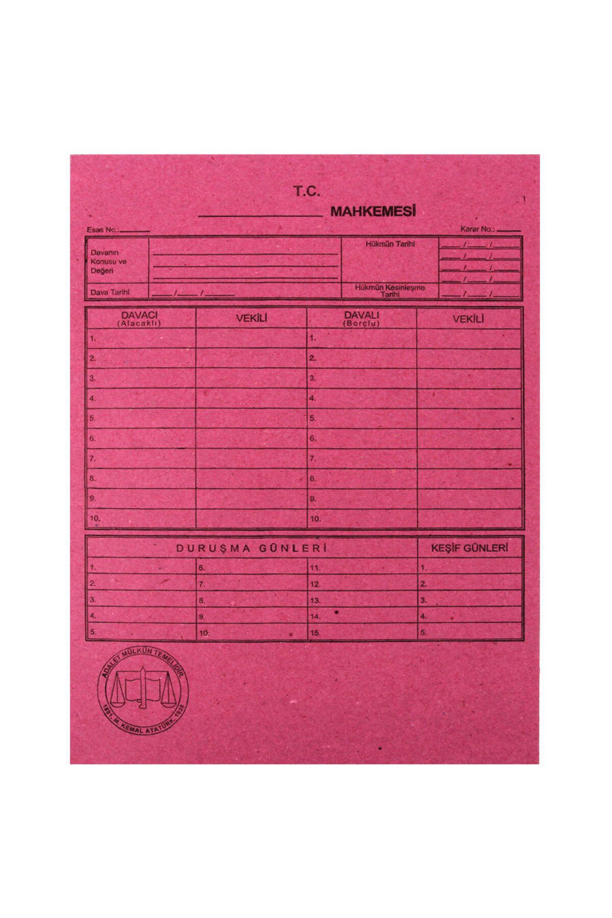Alemdar Mahkeme Dosyası Pembe (50 Li Paket)