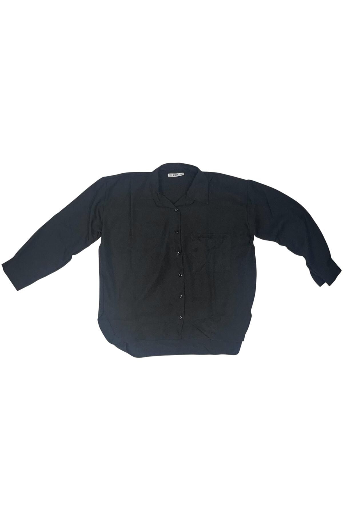 Ctn Kadın Oversize Cepli Keten Gömlek