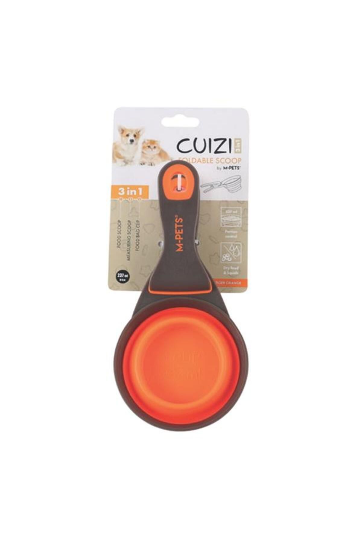 M-PETS MPets Cuizi 3in1 Fonksiyonel Mama Ölçü Kabı 237ml Turuncu