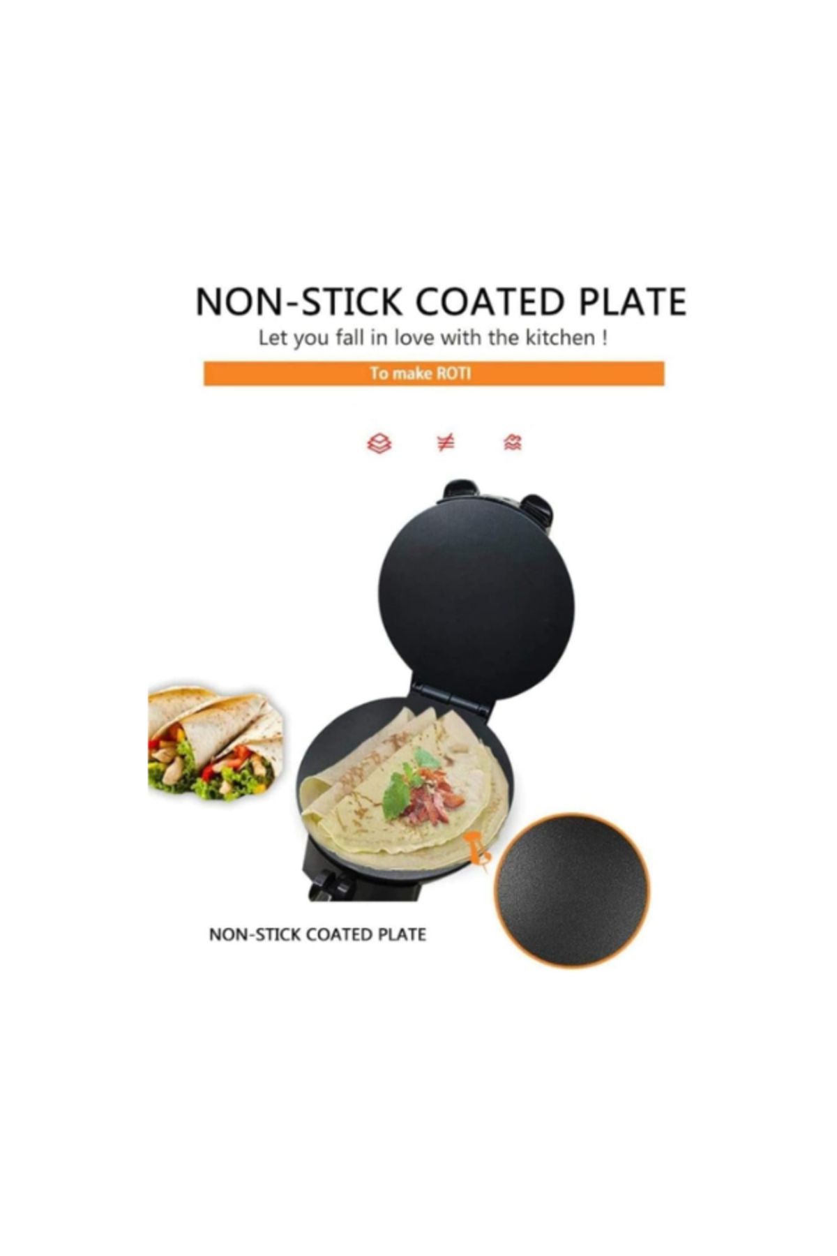 MACON-Roti Chapati Maker – Non-Stick Flatbread & Tortilla Press with Adjustable Temperature Control 4