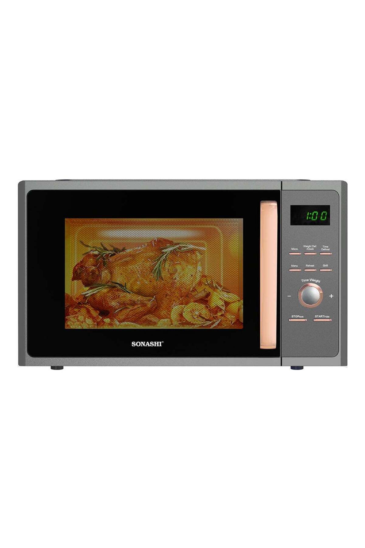sonashi-25L Microwave Oven - Digital Touch Control | Pull Open Door Handle with Child Safety Lock | 1