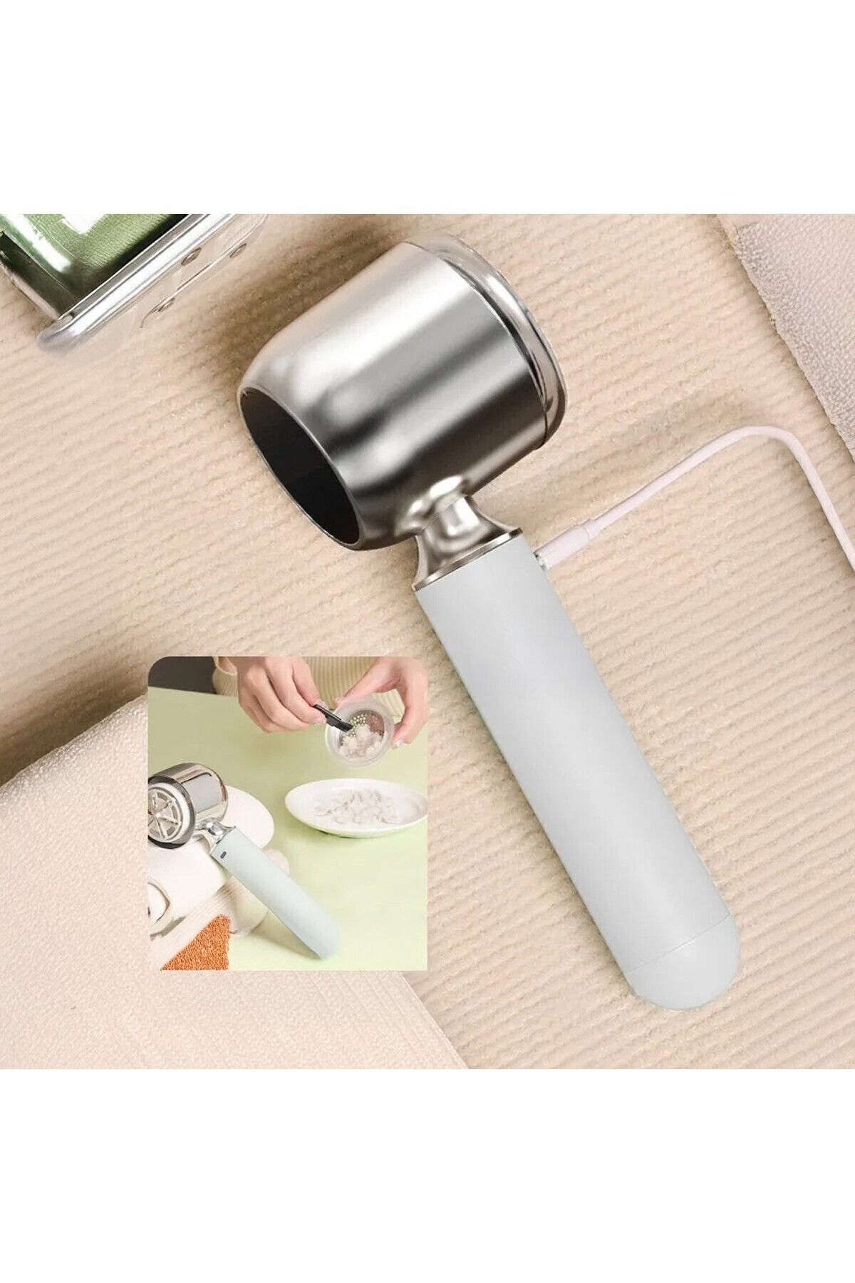 Mioji-Mio Lr6 Digital Indicator 800Mah Wireless Lint Remover Machine - White (Lint Collector Roller Gift) 7
