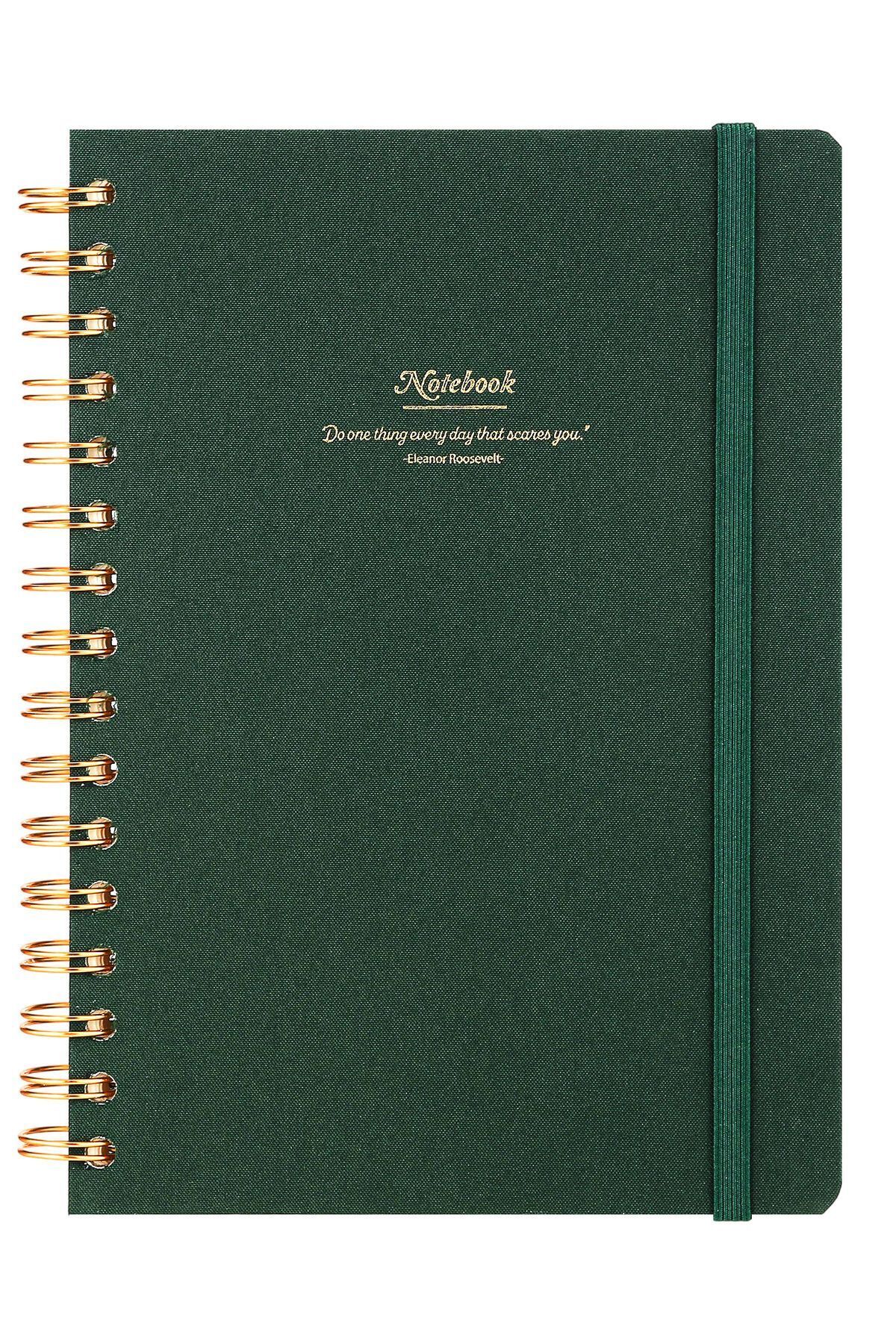 Bruno Visconti Spiralli Sert Kapak Not Defteri Canvas A5 100 Gram 160 Sayfa Yeşil 124-1601