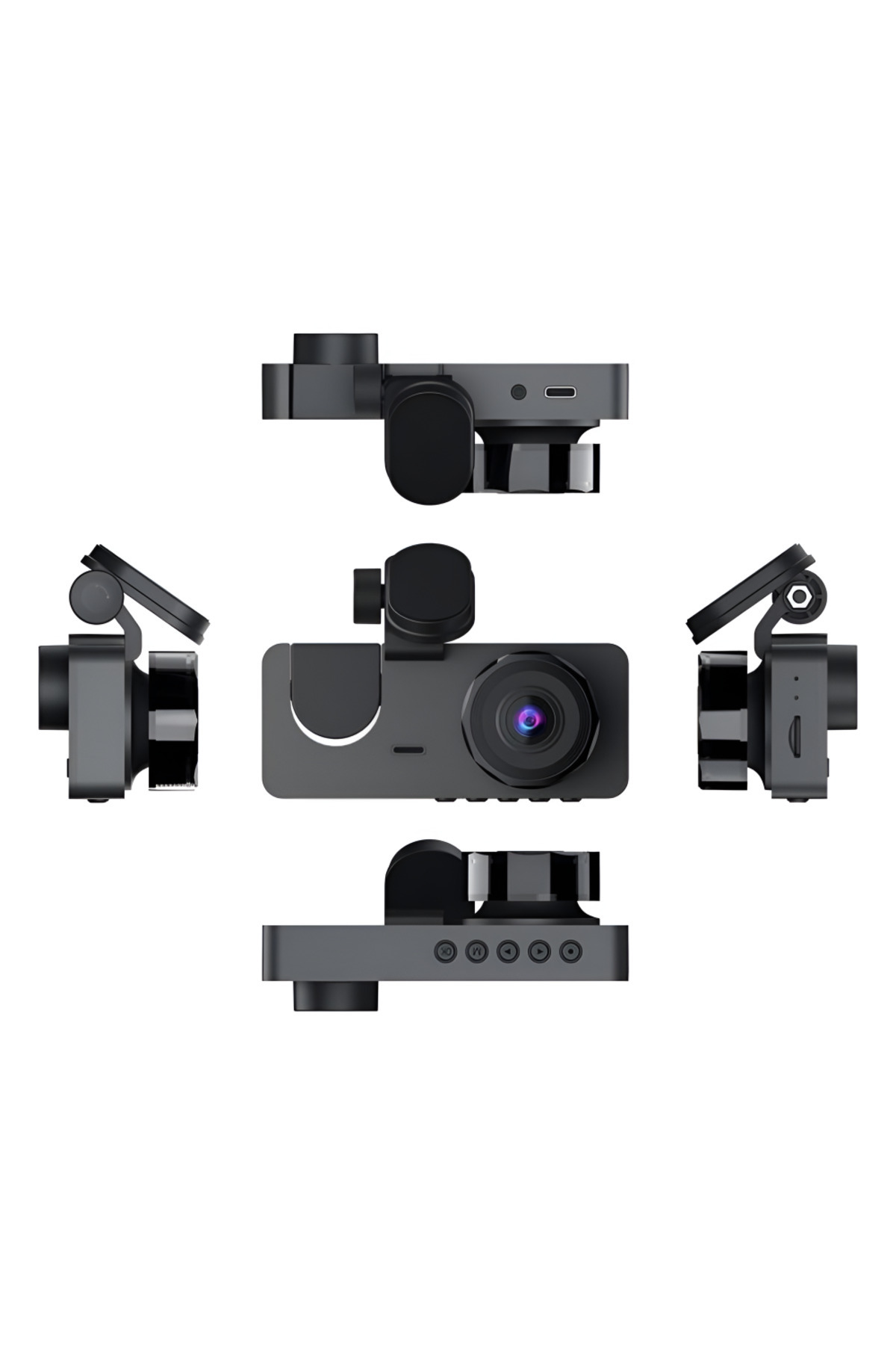 Velixo-Triple Dash Camera 1080p, 170° Angle, 2” Display, Night Vision, Motion Detect, Loop Rec, G-sensor 8