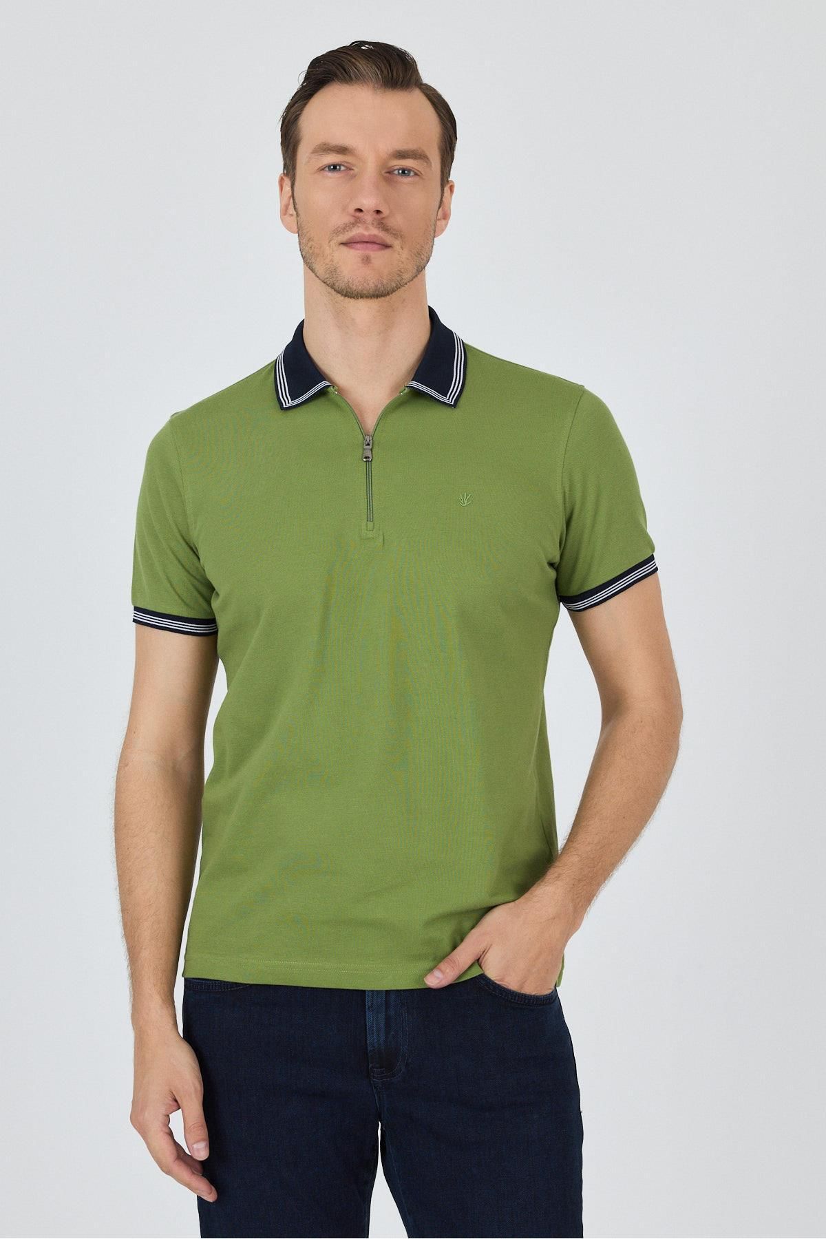 İmza Kısa Kol Düz Pike Polo Yaka Cepsiz %100 Pamuk Slim Fit Tişört 1011250130