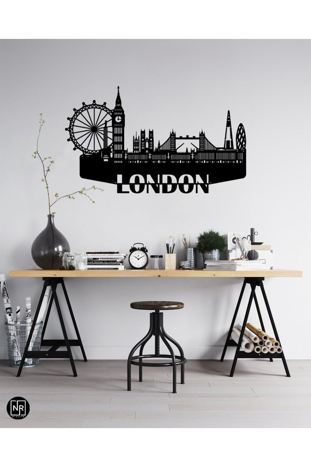 NR Dizayn Londra Temalı Dekoratif Metal Tablo