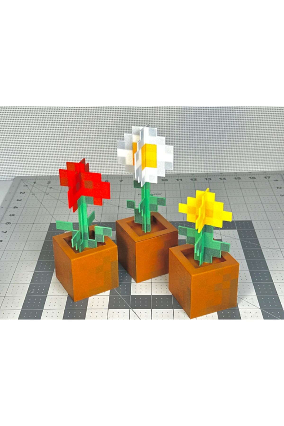3d model s Minecraft Saksılı Çiçek Seti – 3D Dekor