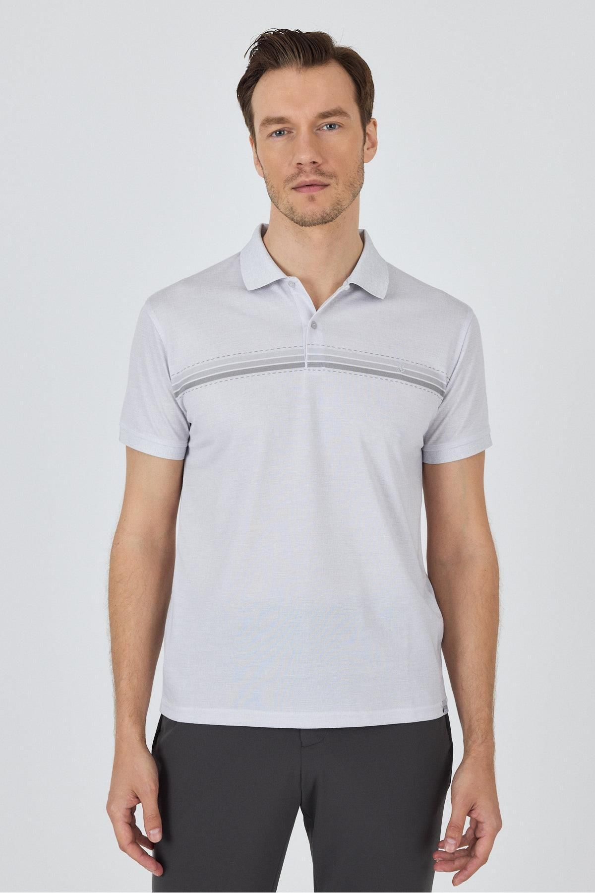 İmza Kısa Kol Baskılı Pike Polo Yaka Cepsiz Slim Fit Tişört 1011250168
