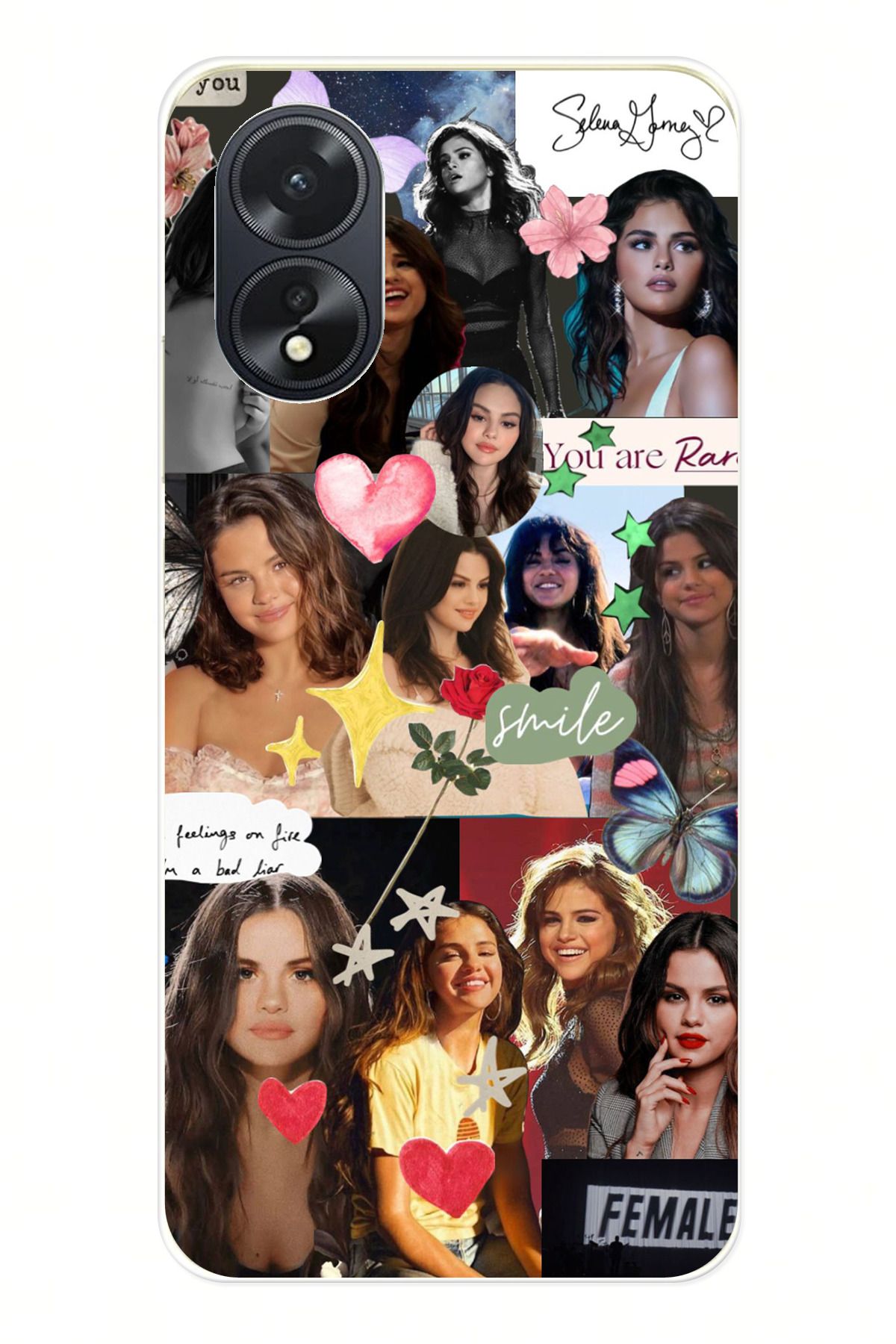 TechTree OPPO A38 Uyumlu Selena Gomez Şeffaf Silikon Kılıf
