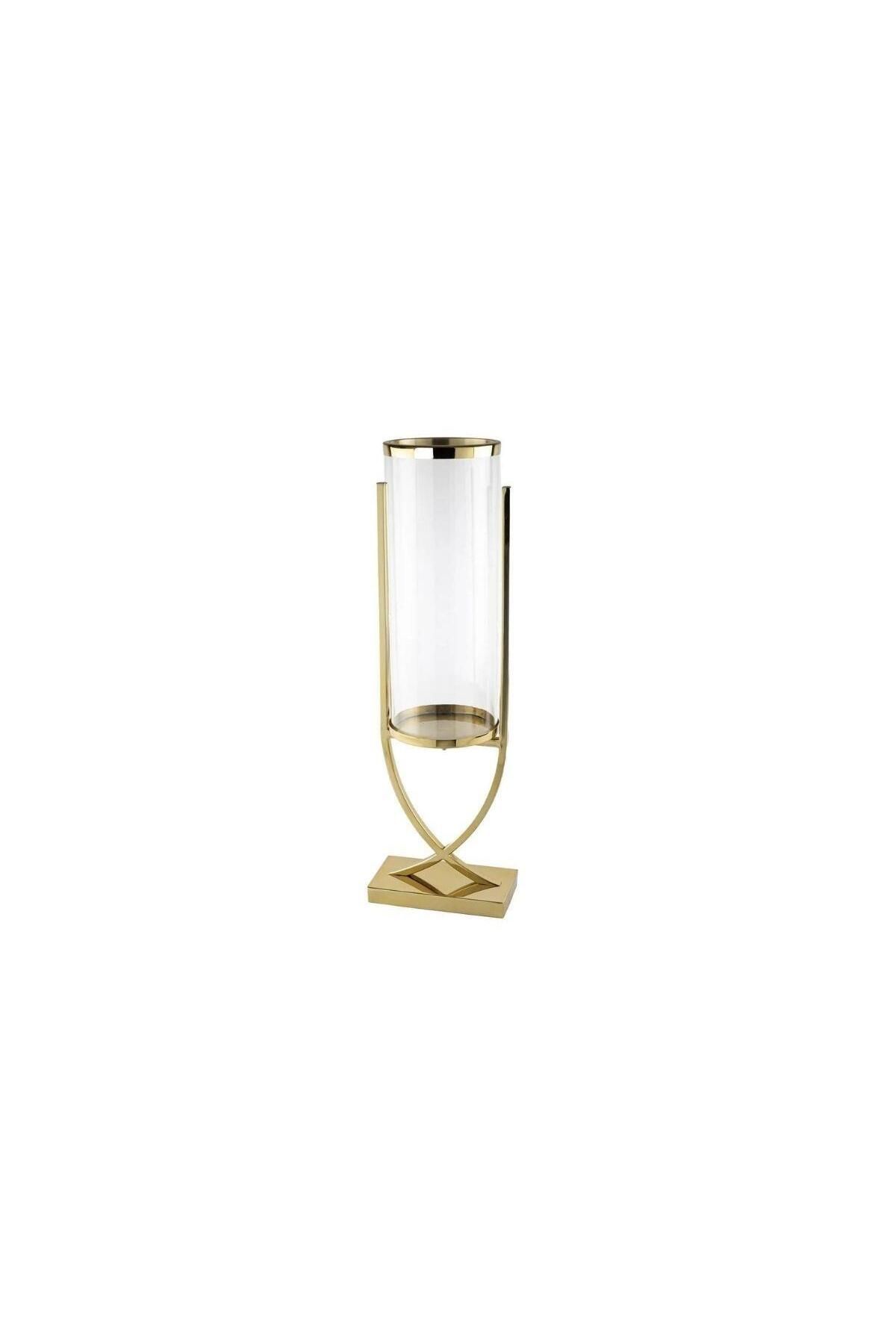 Mikasa Moor Gold X Ayaklı Metal Cam Mumluk 16x21x68cm