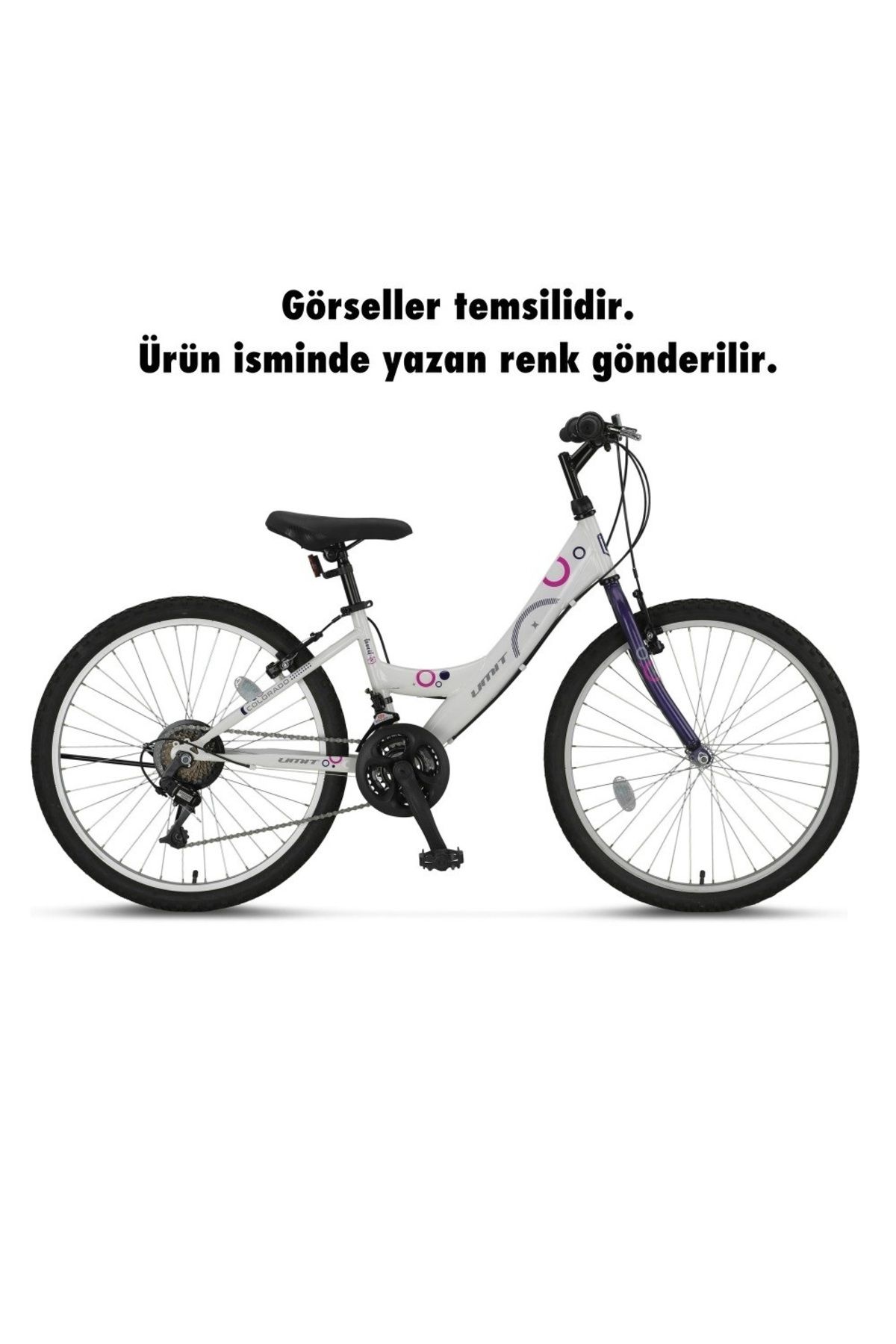 Ümit Bisiklet Ümit 2400 Colorado Kadın Dağ Bisikleti 357H V 24 Jant 21 Vites Turuncu-Pembe