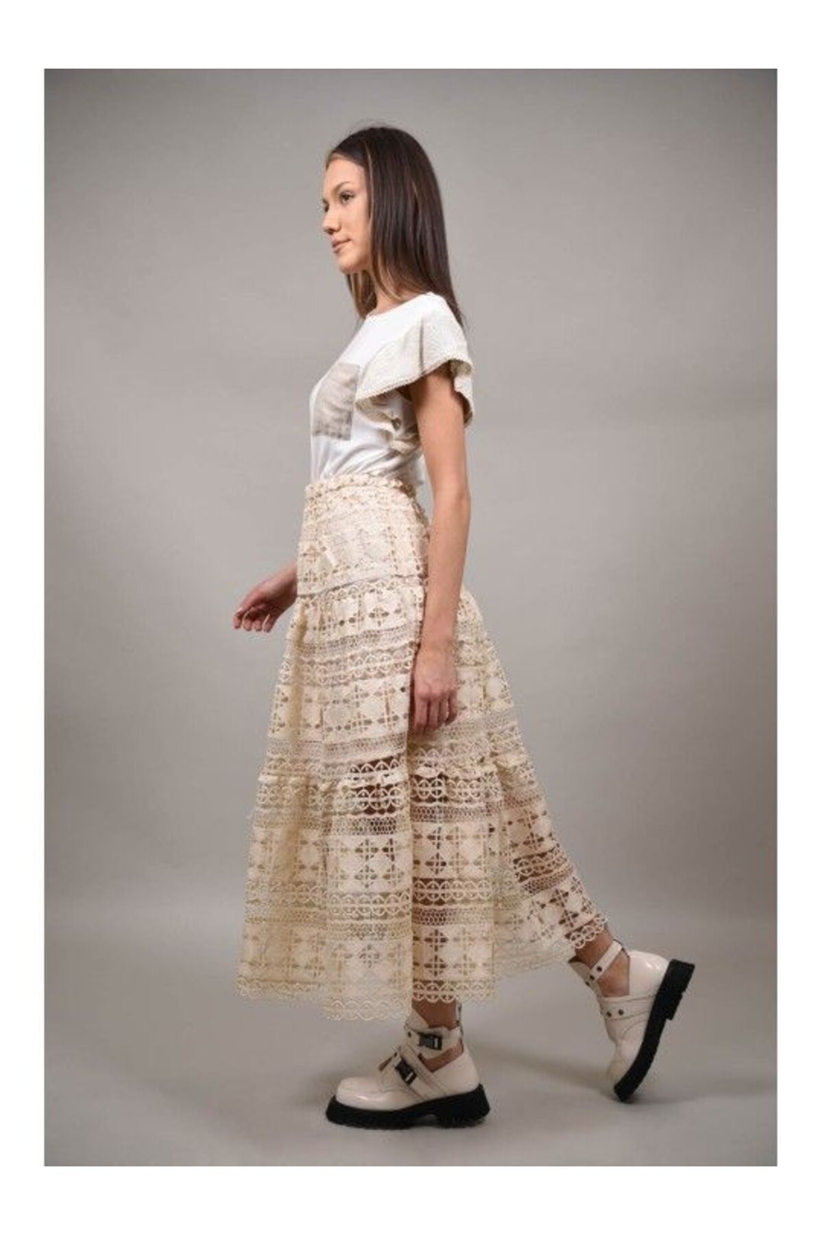 Y TWO WOMEN-Long Macrame Simplicity Bej Talie Unique 2