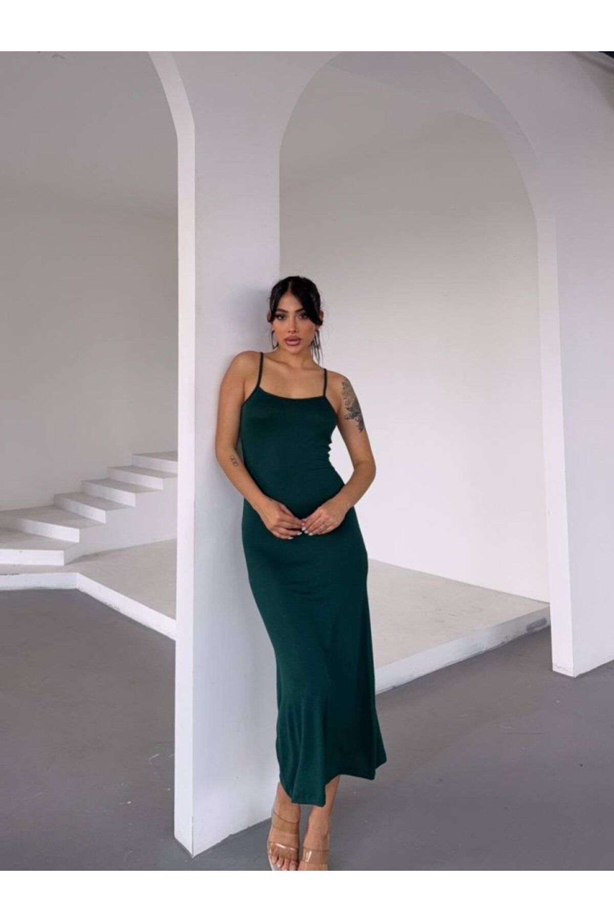 velmorafashion Kadın Turlu Viskon Kumaş Ayarlanabilir Askılı Elbise