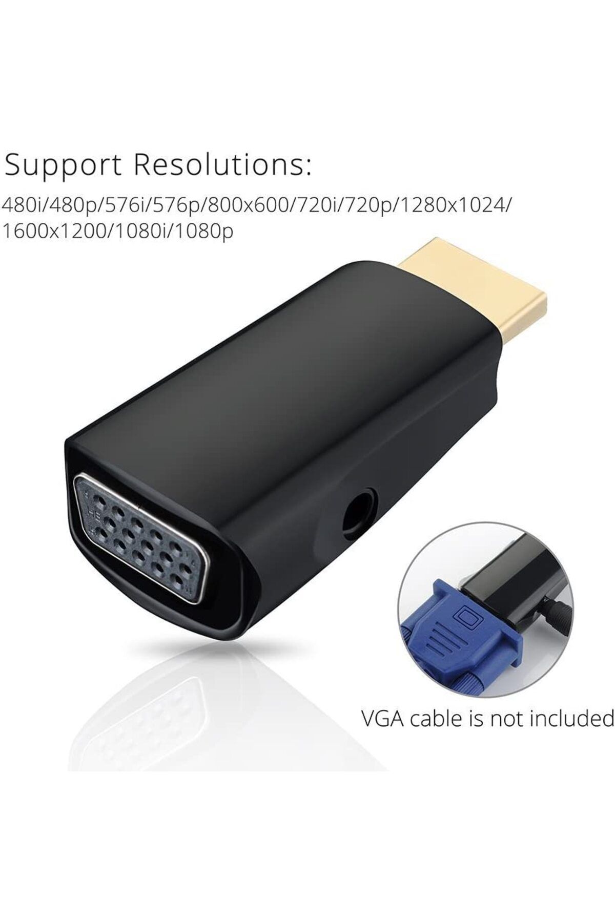 zola-HDMI - VGA adapter, audio output, minijack, black 2