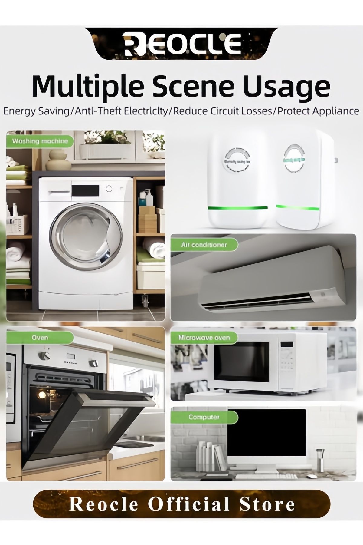 REOCLE-1pc Home Smart Power Saver Electricity Saving Box Energy Saving Device Household Energy Saver 5