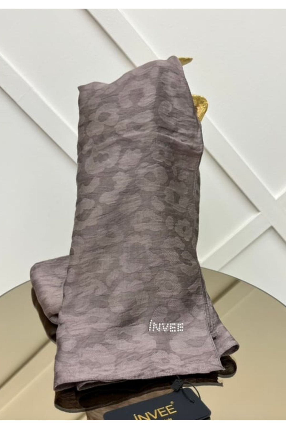 Invee İnvee Leopar Şal Vizon