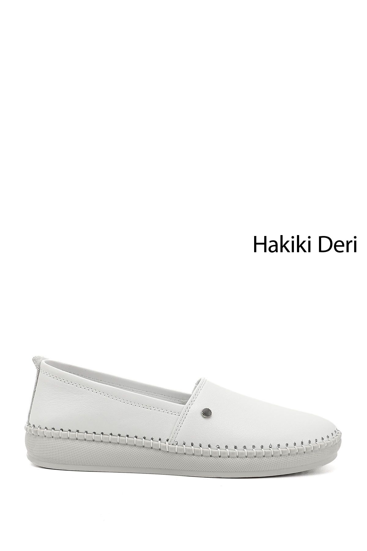 GÖNDERİ(R) Kadın / Kız Beyaz Hakiki Deri Comfort Ayakkabı