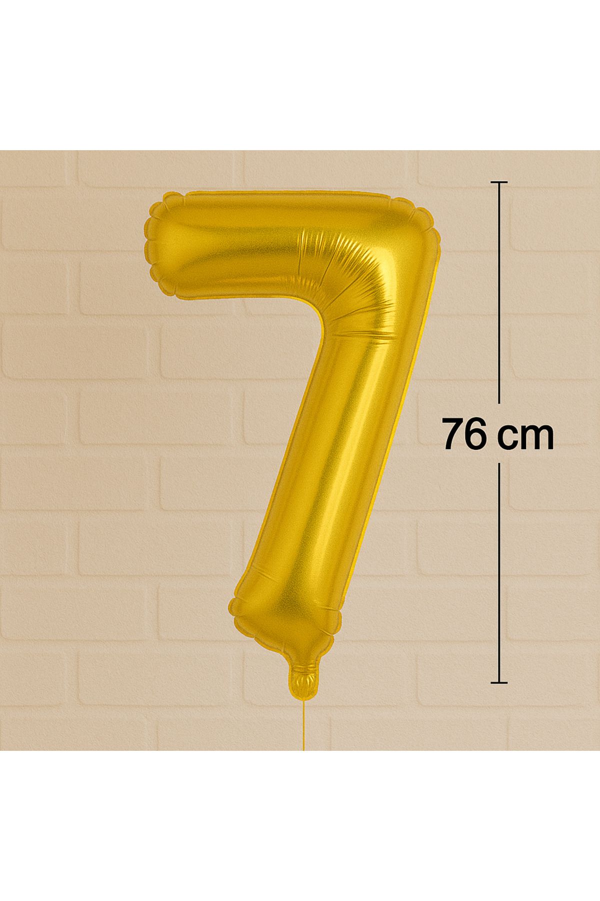 Ege Pastacılık 7 Yaş Gold Folyo Balon 76 cm - Büyük Boy