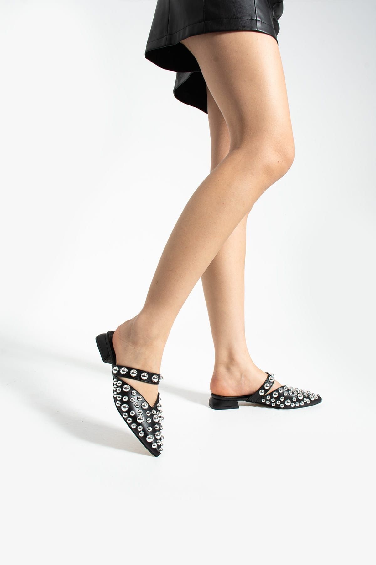 Şan's Shoes Siyah renk Trop alsesuarlı babet