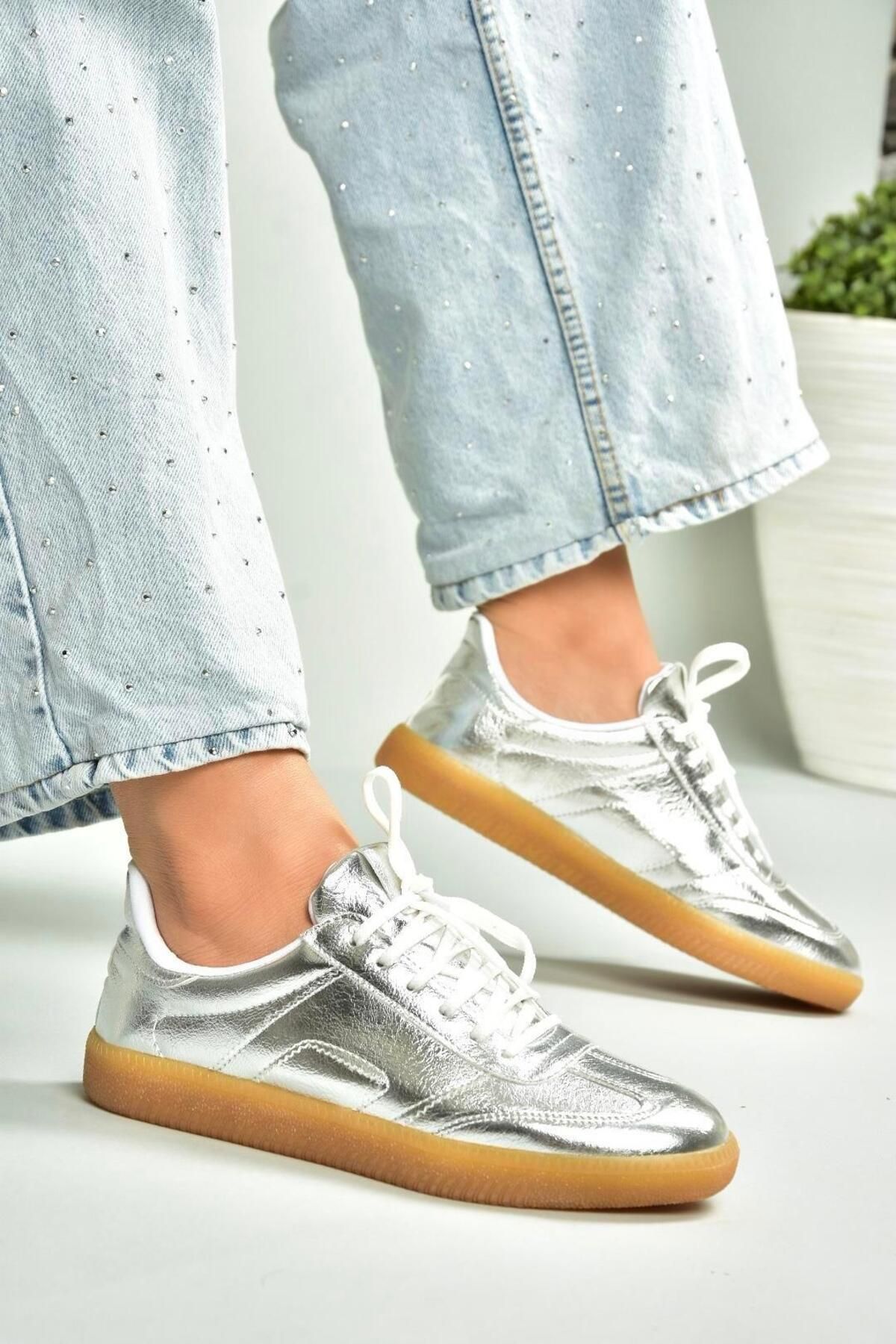 Fox Shoes U652857309 Gümüş Spor Ayakkabı Sneakers