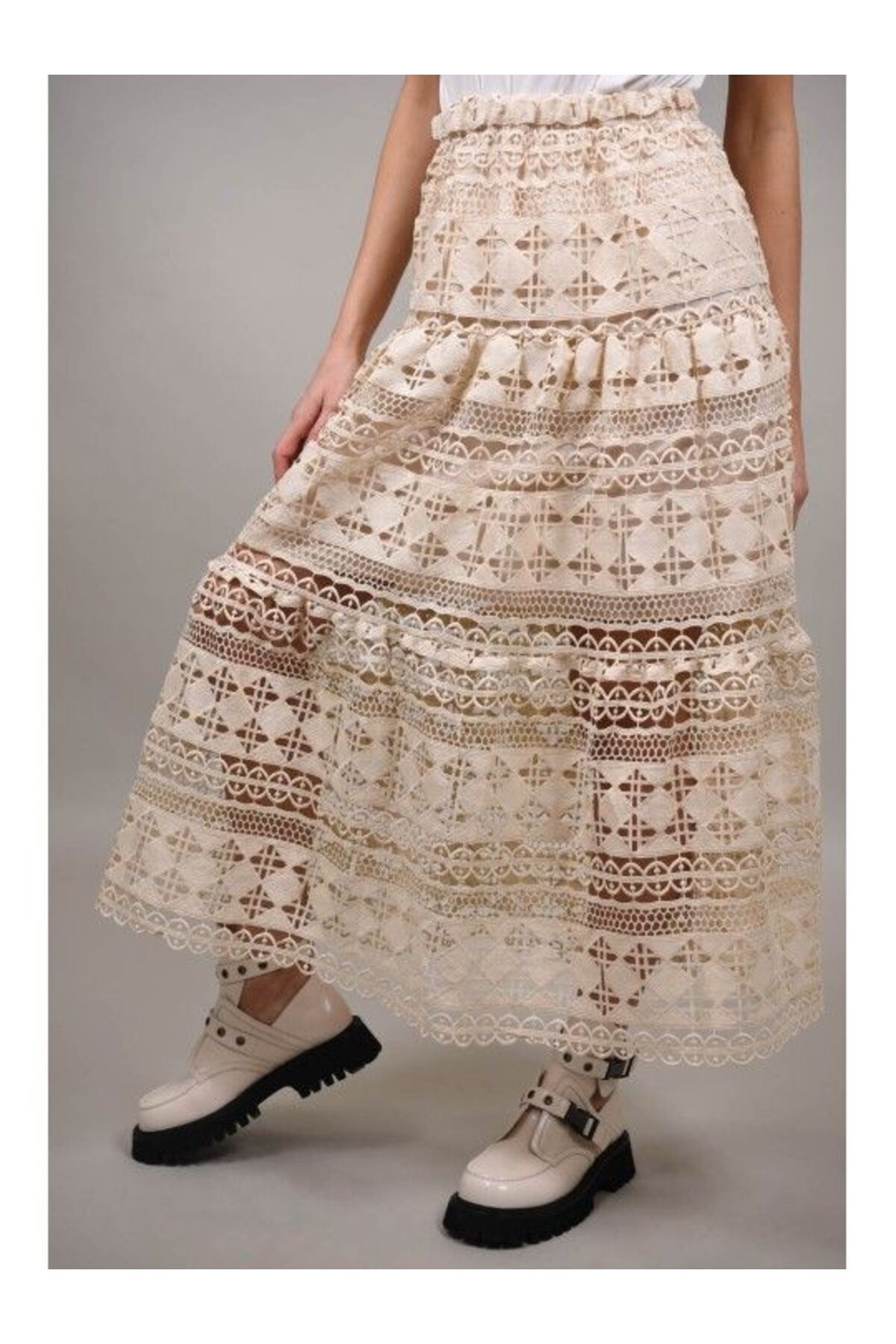 Y TWO WOMEN-Long Macrame Simplicity Bej Talie Unique 3