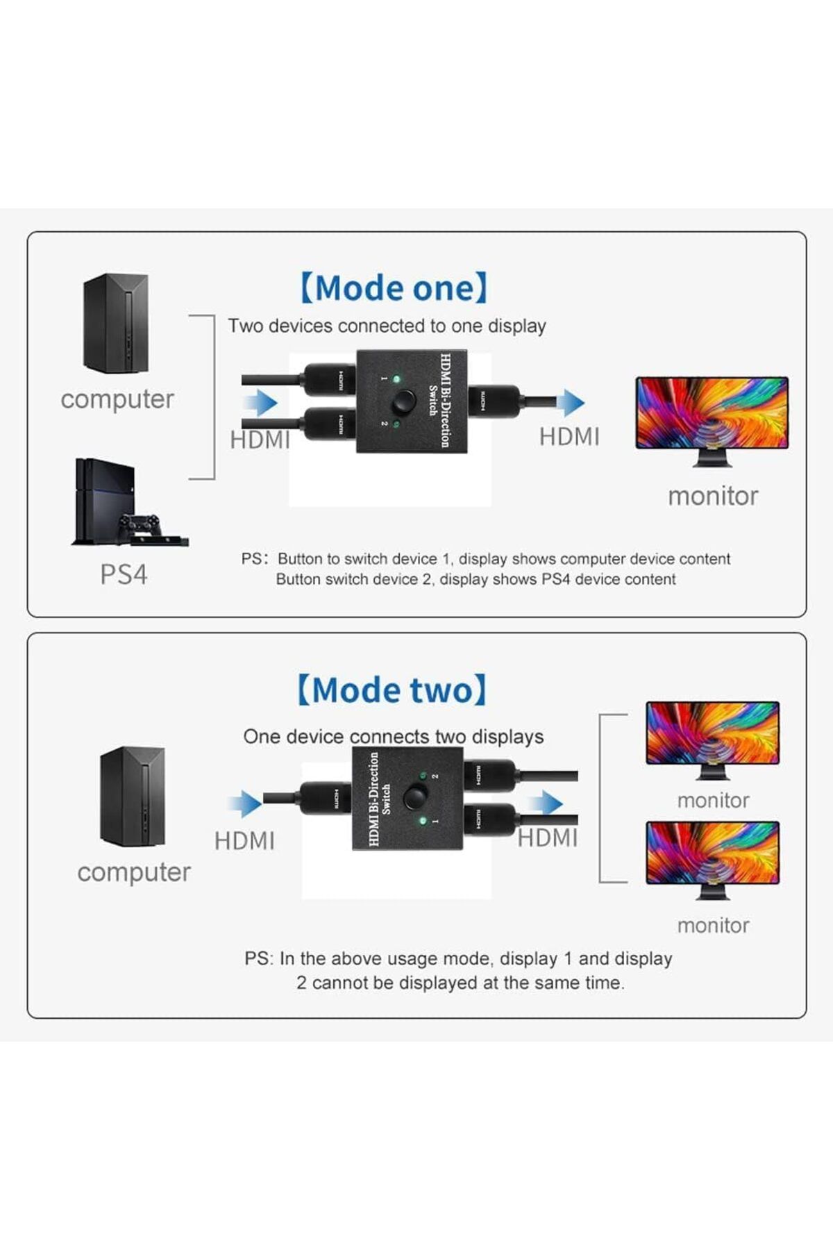 zola-HDMI 2.0 switch, 1 input to 2 outputs, 4K, Full HD, LED, LPCM 8 channels, 1 m, black 8