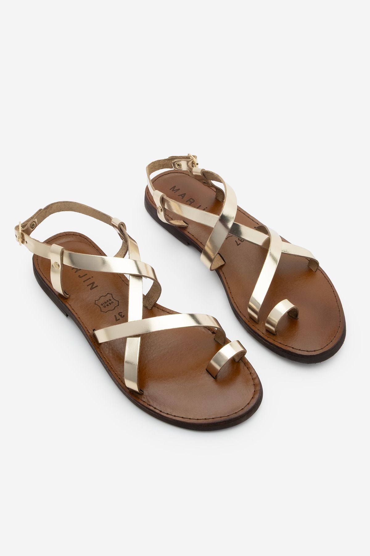 Marjin-Sandale de zi cu zi cu curele din piele naturală pentru femei - Belova Altin 5